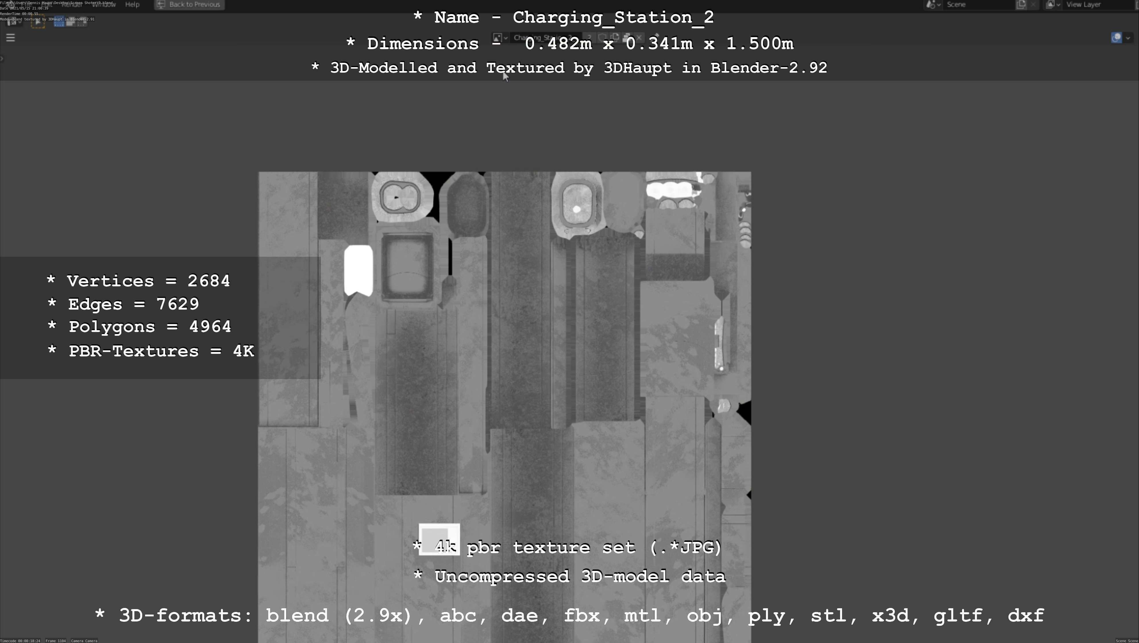 Charging Station Version 2 Low-poly 3D model_47