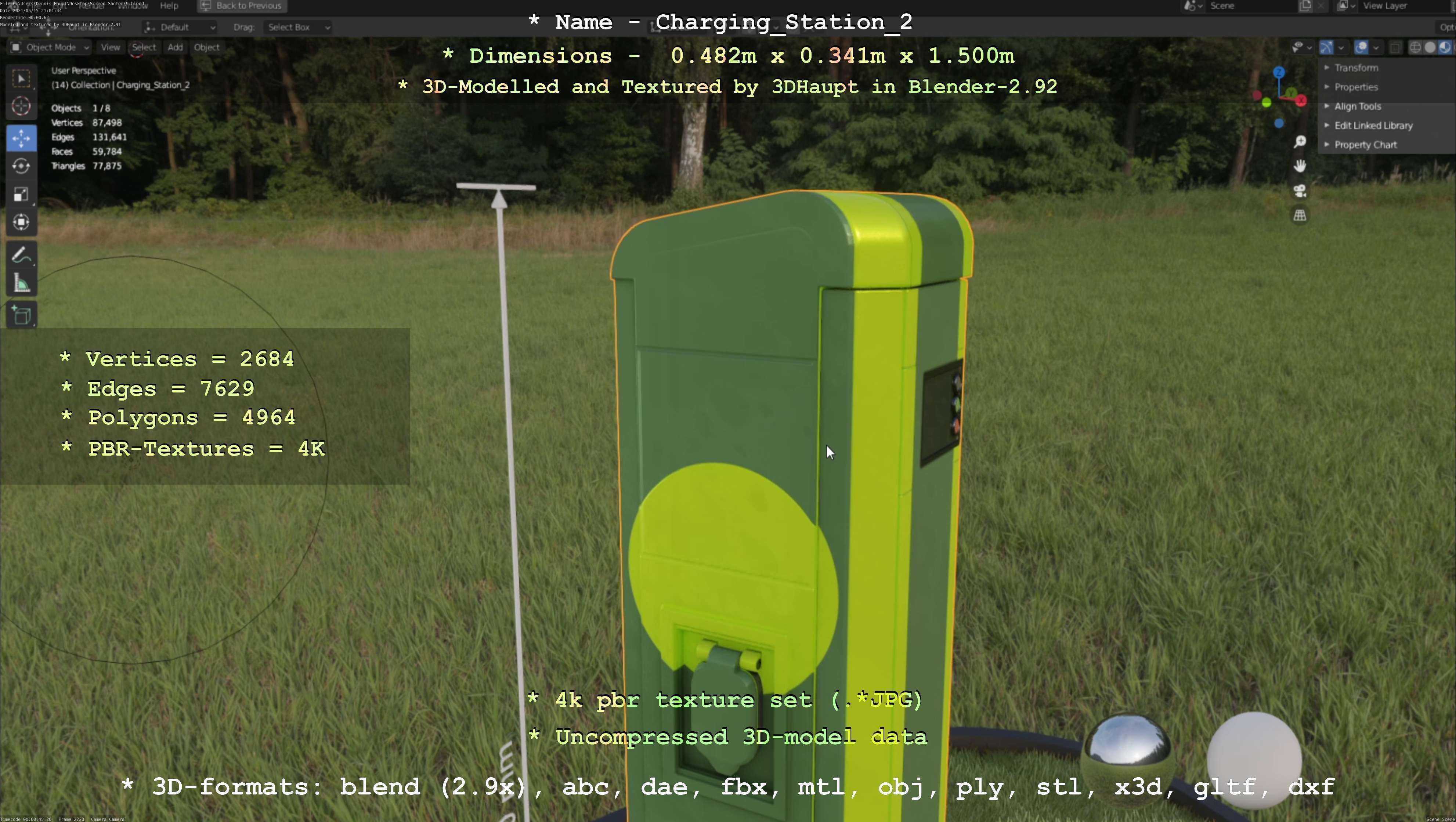 Charging Station Version 2 Low-poly 3D model_130