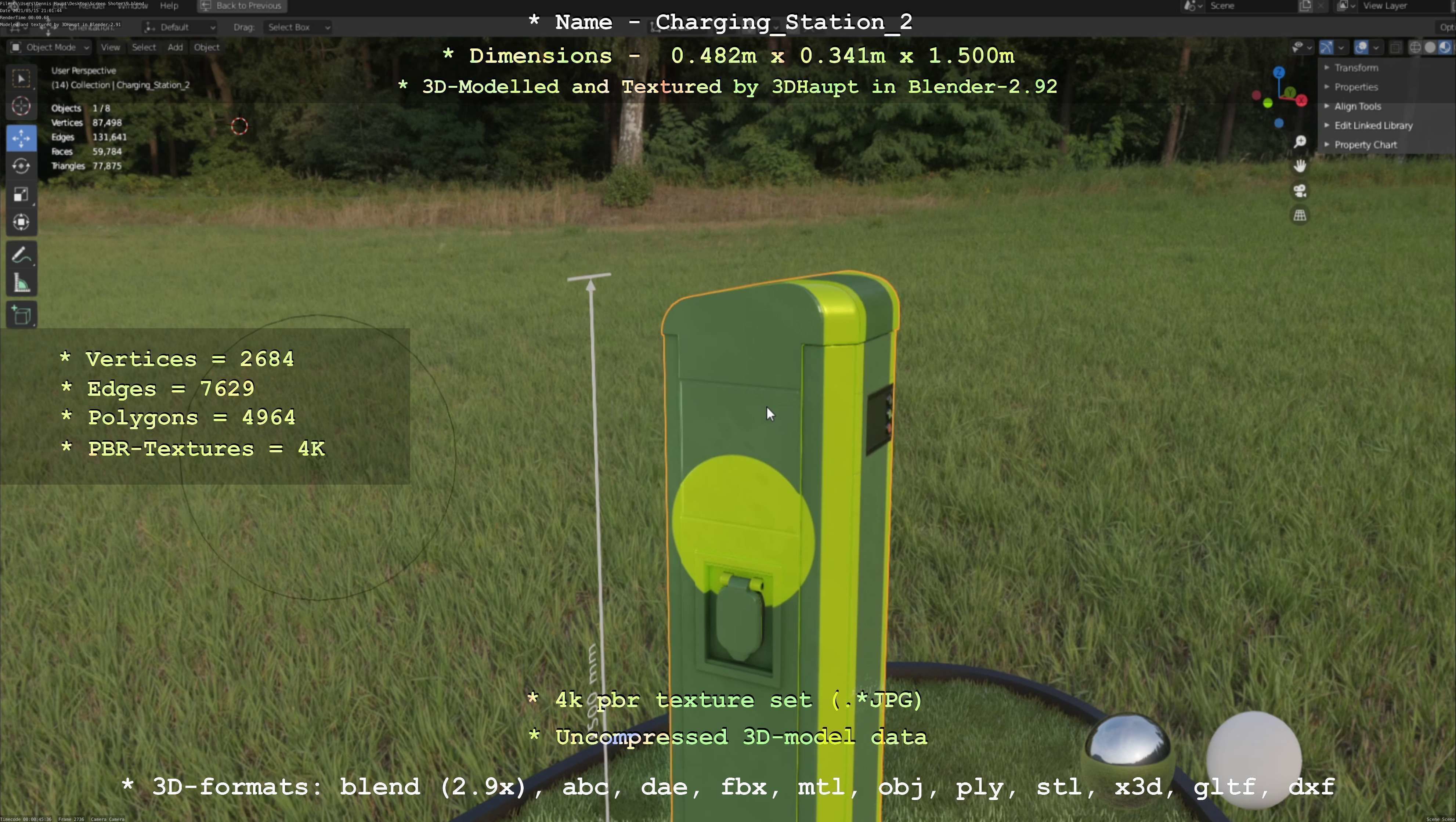 Charging Station Version 2 Low-poly 3D model_131