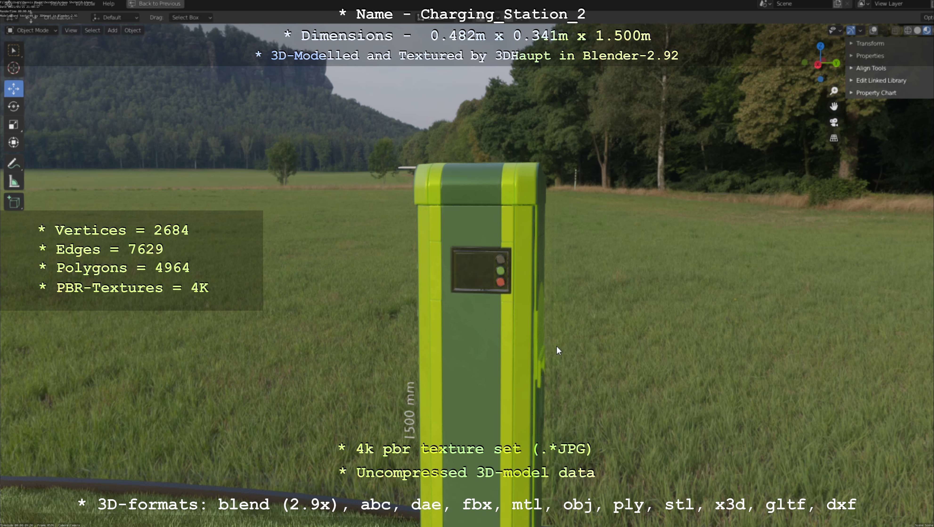 Charging Station Version 2 Low-poly 3D model_90