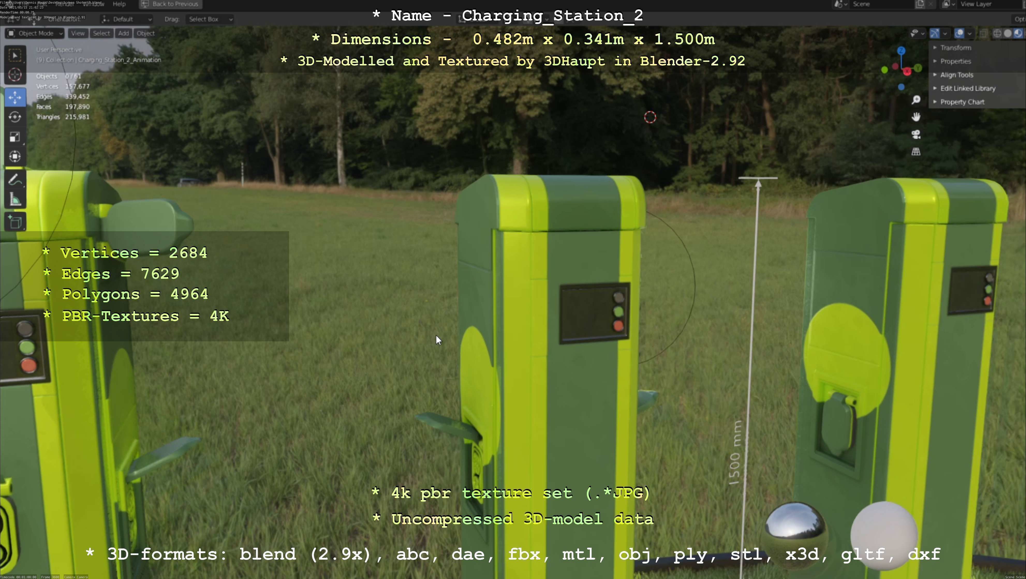 Charging Station Version 2 Low-poly 3D model_136