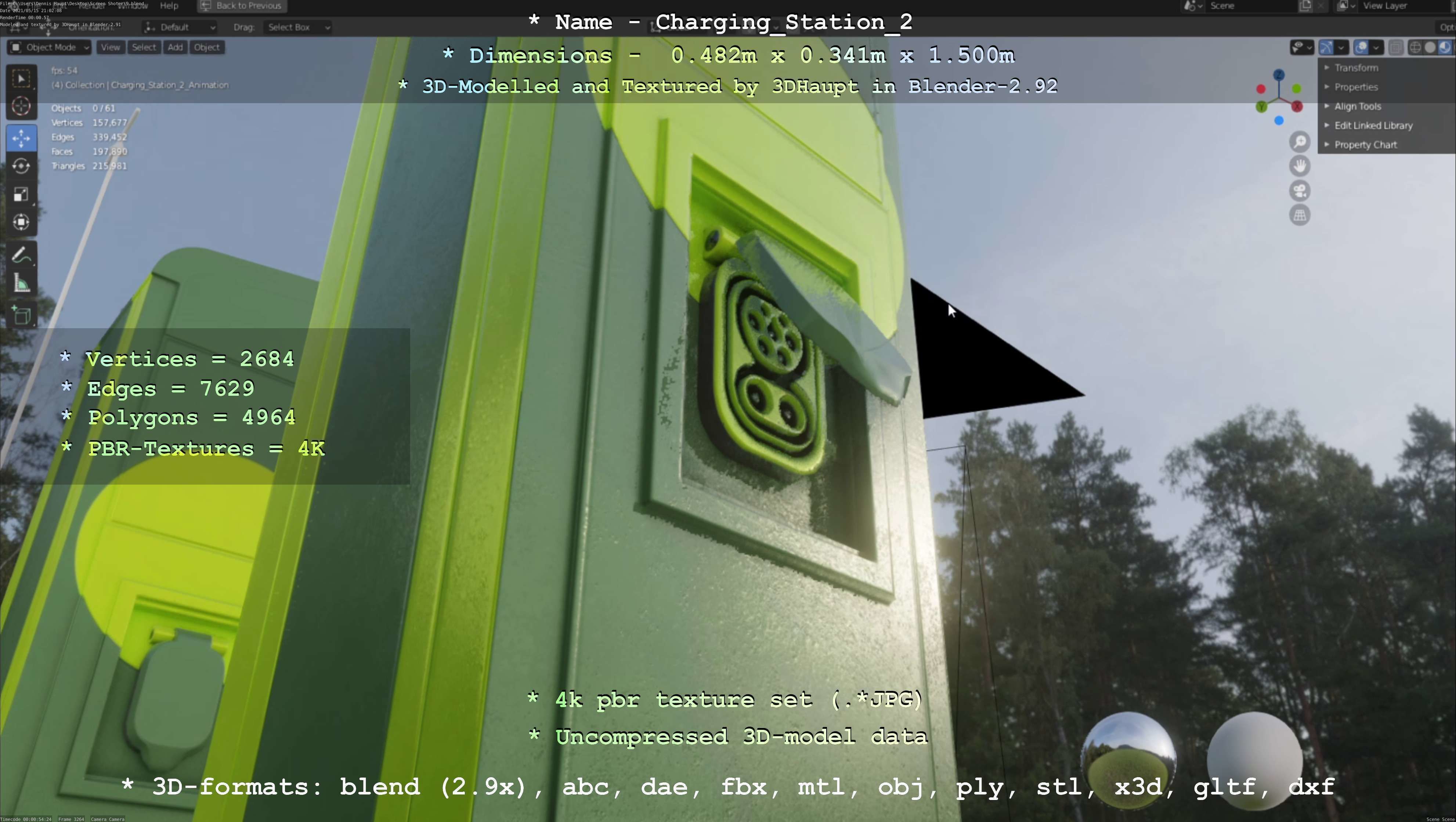 Charging Station Version 2 Low-poly 3D model_114