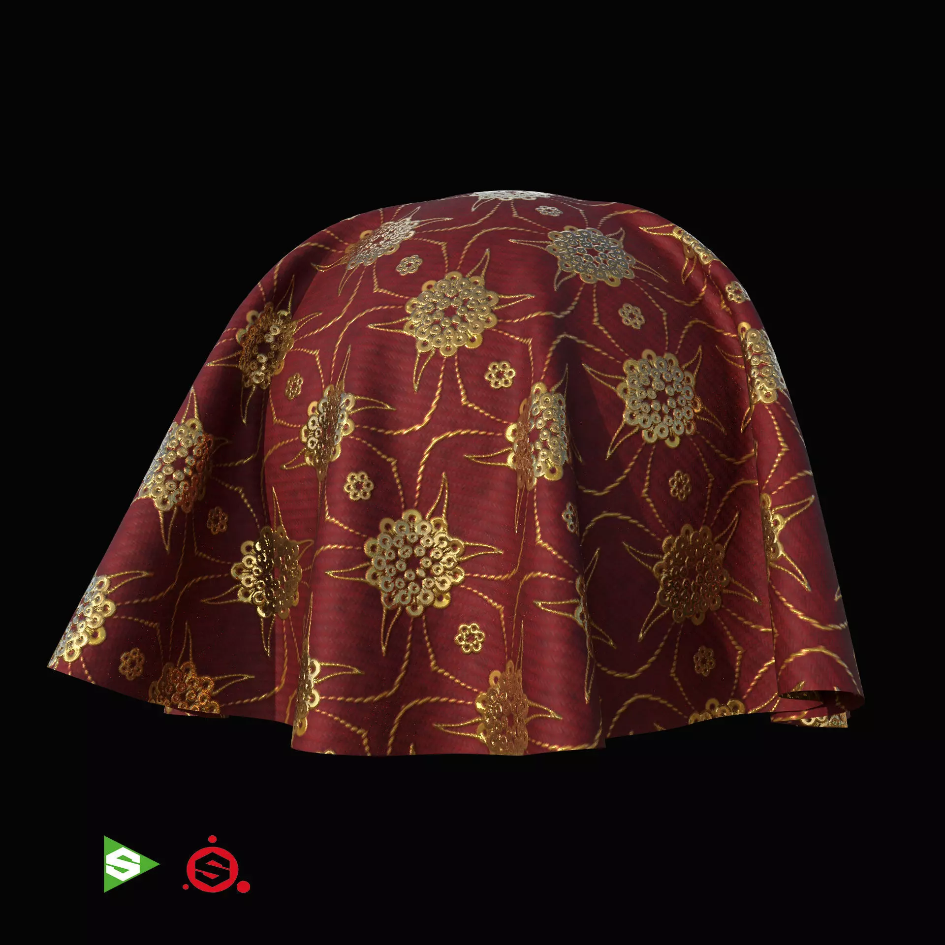 Golden Flowers Material Texture_0