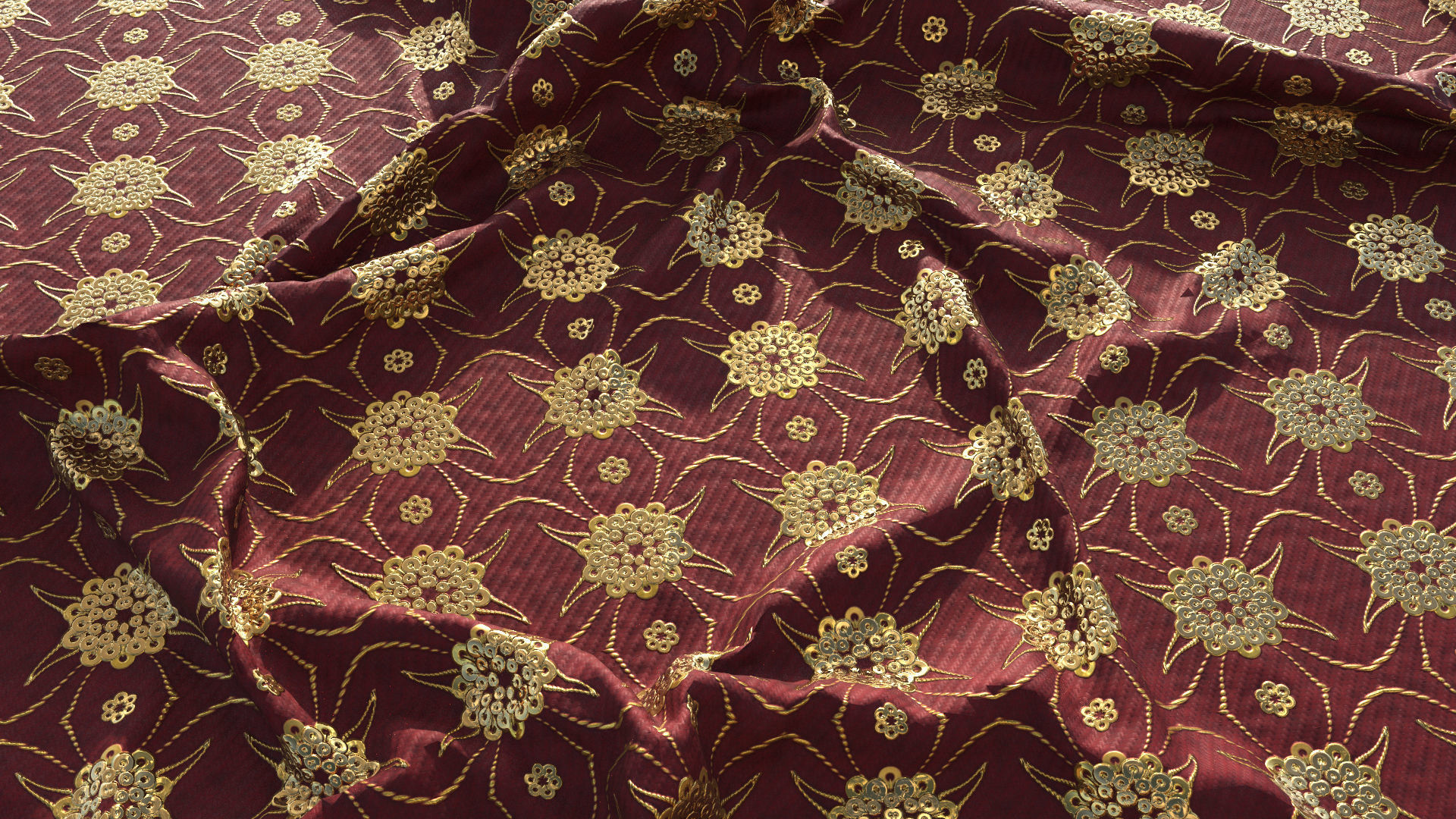 Golden Flowers Material Texture_1