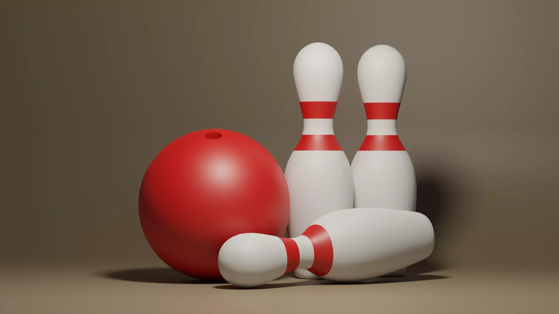 Bowling Ball and Pins Low-poly 3D model