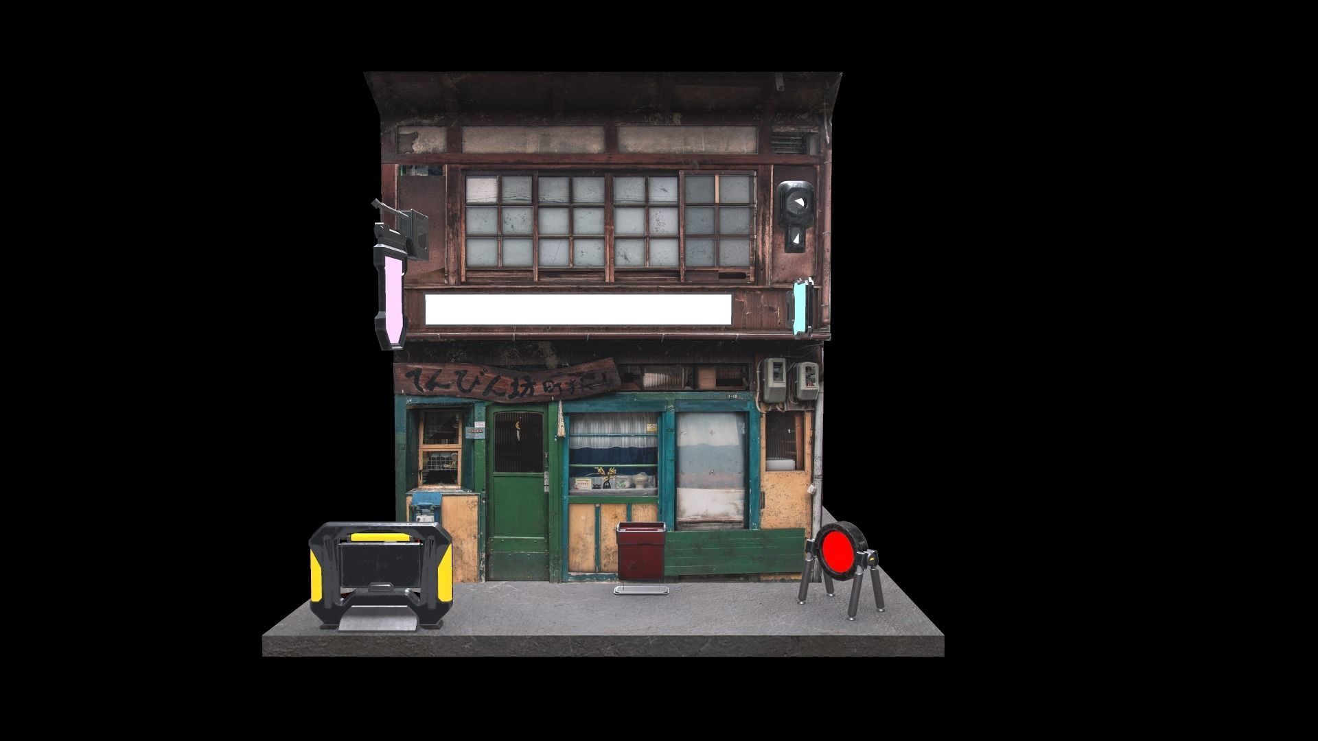 Cyberpunk Building Low-poly 3D model_4