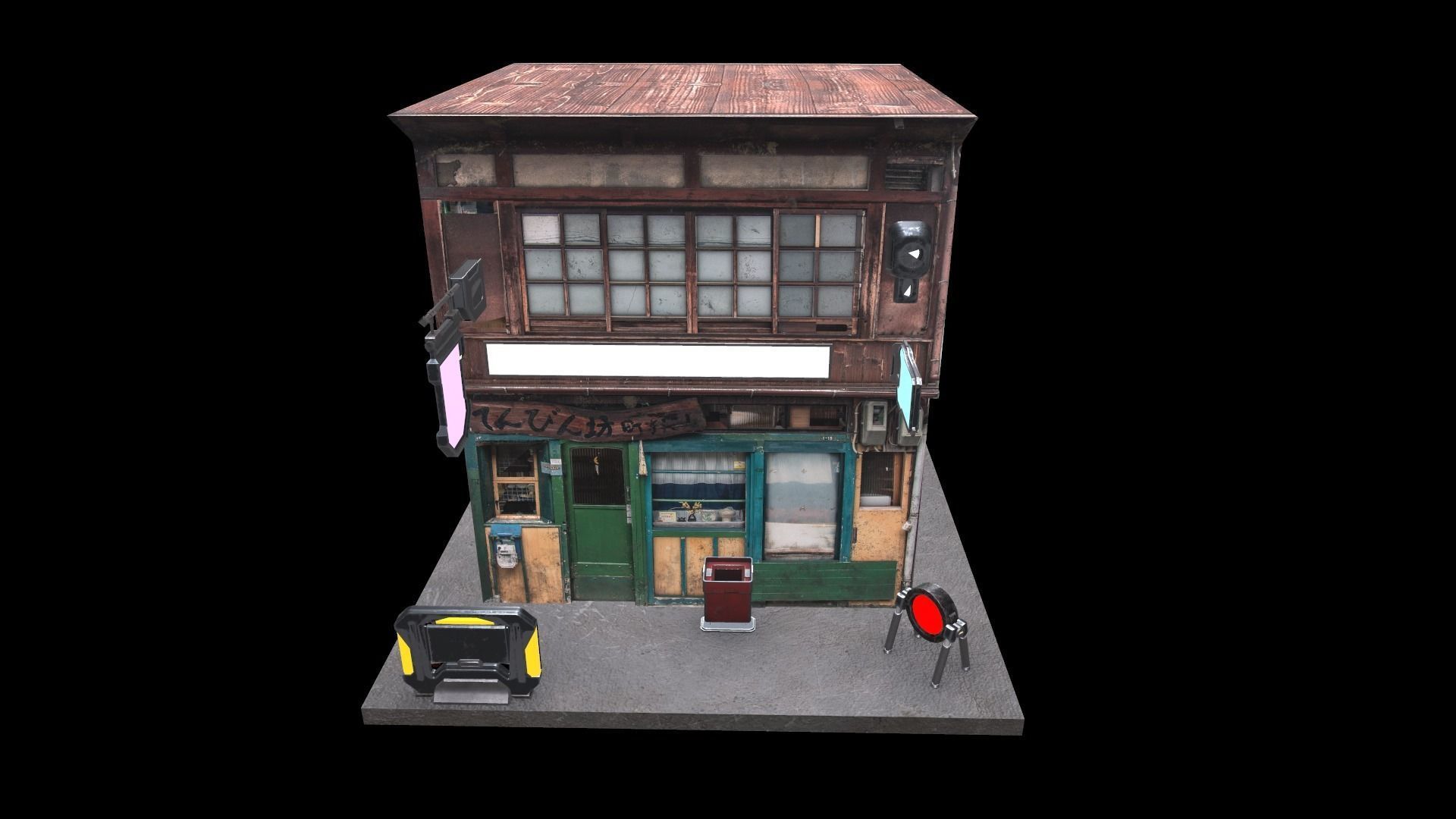 Cyberpunk Building Low-poly 3D model_5