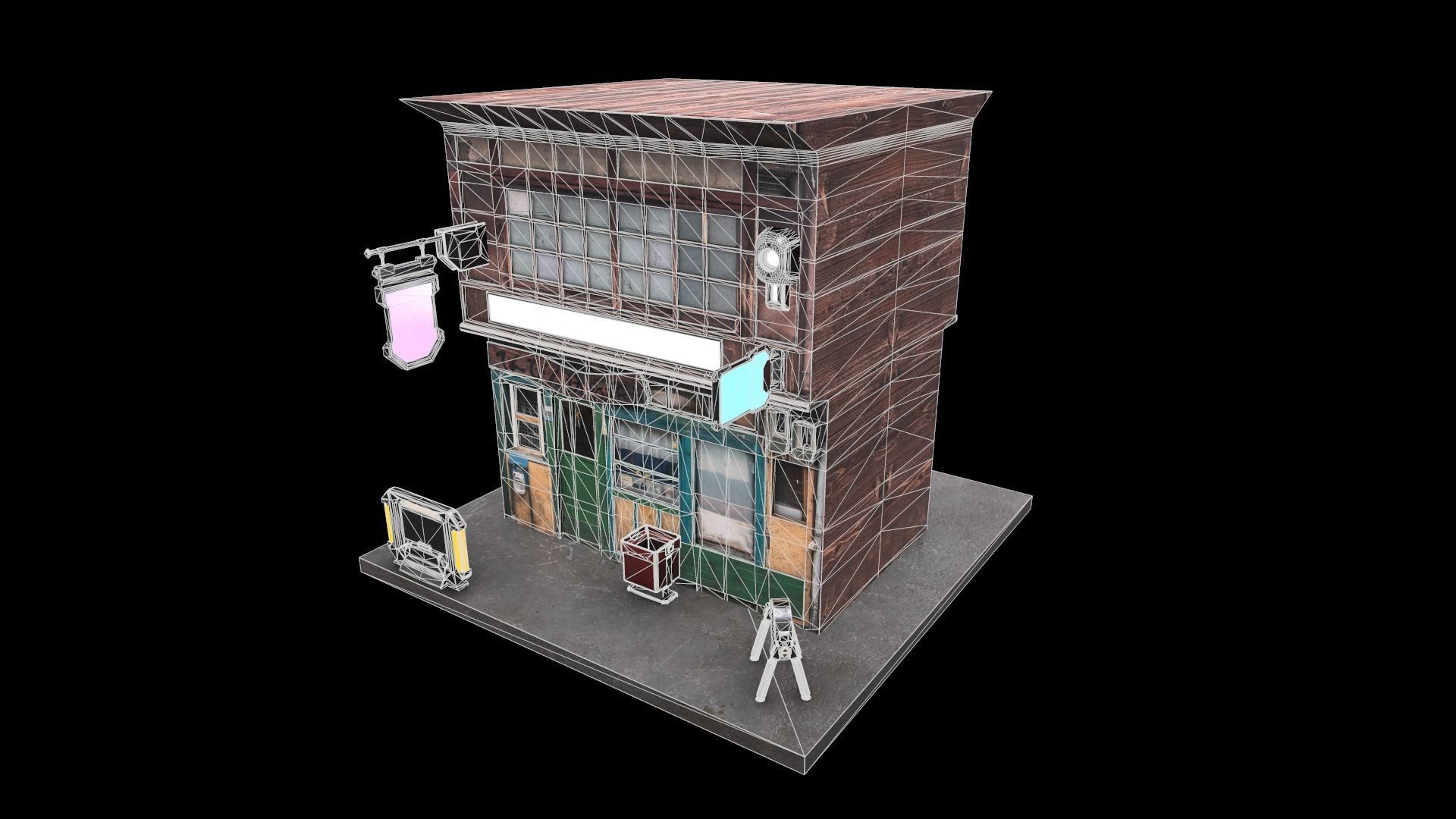 Cyberpunk Building Low-poly 3D model_18