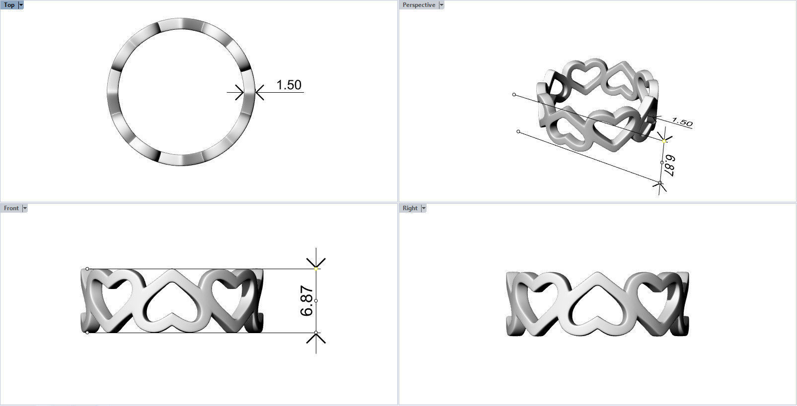 heart ring 3D print model_11