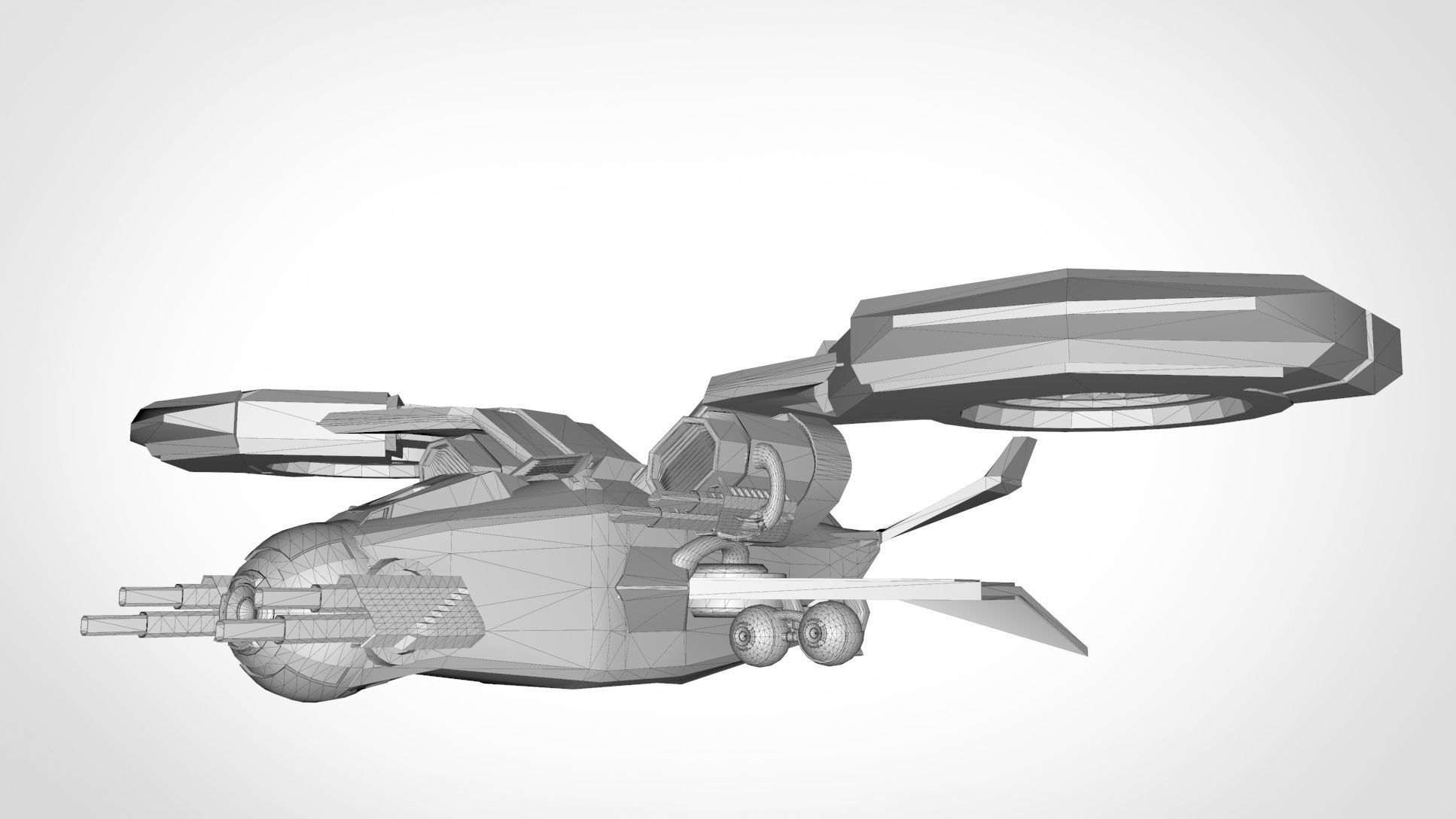 Dragon Spaceship JET Low-poly 3D model_10