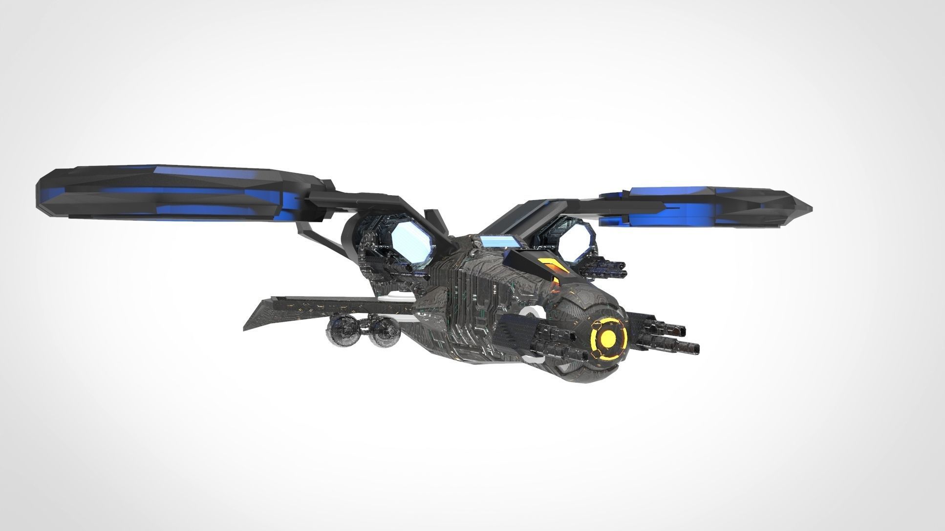 Dragon Spaceship JET Low-poly 3D model_2