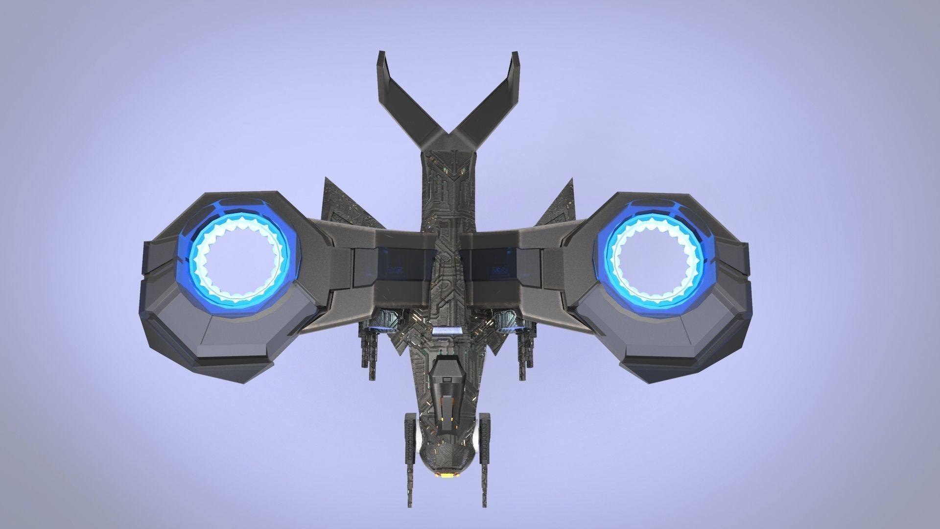 Dragon Spaceship JET Low-poly 3D model_5