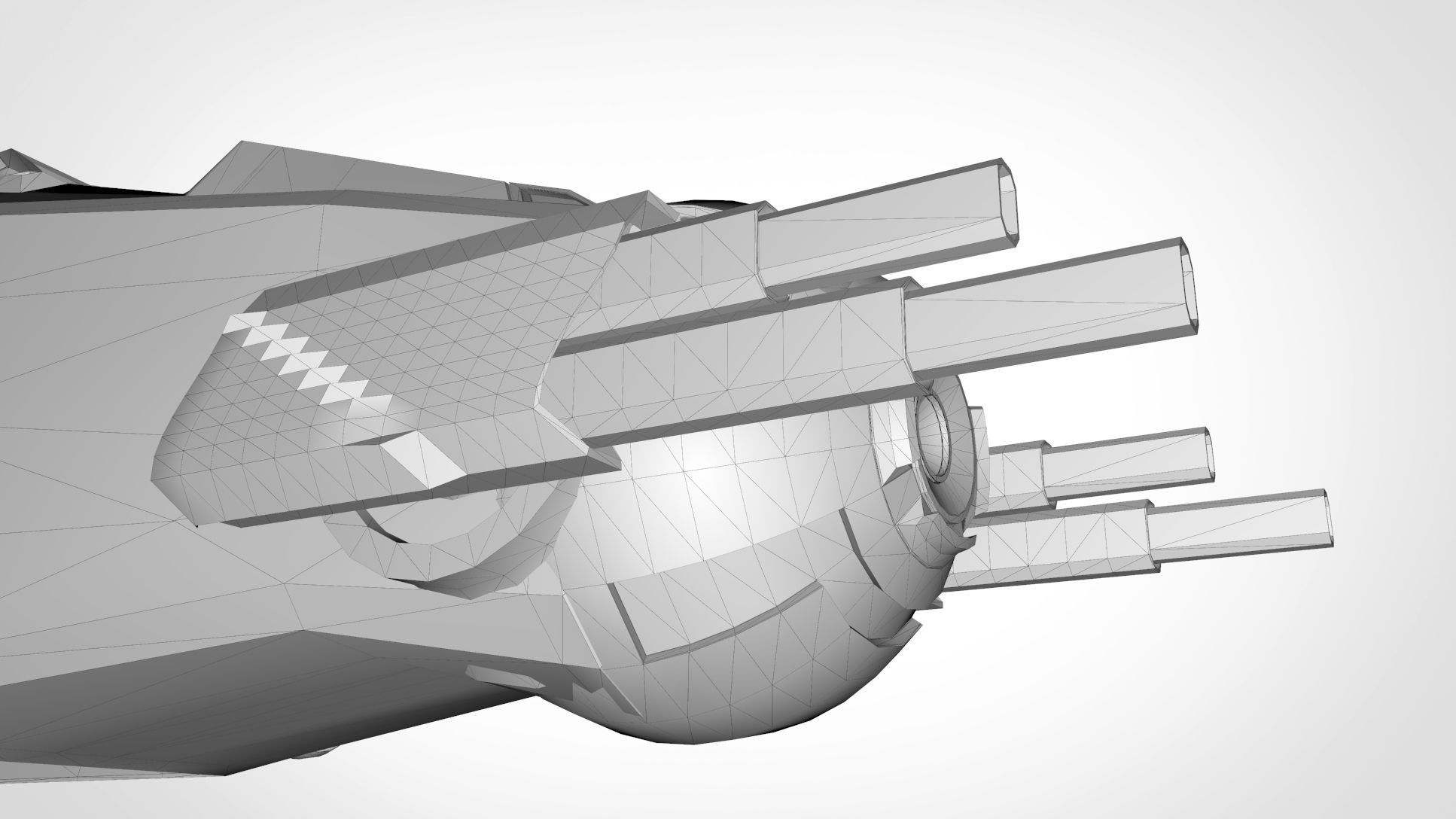 Dragon Spaceship JET Low-poly 3D model_9