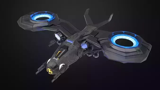 Dragon Spaceship JET Low-poly 3D model