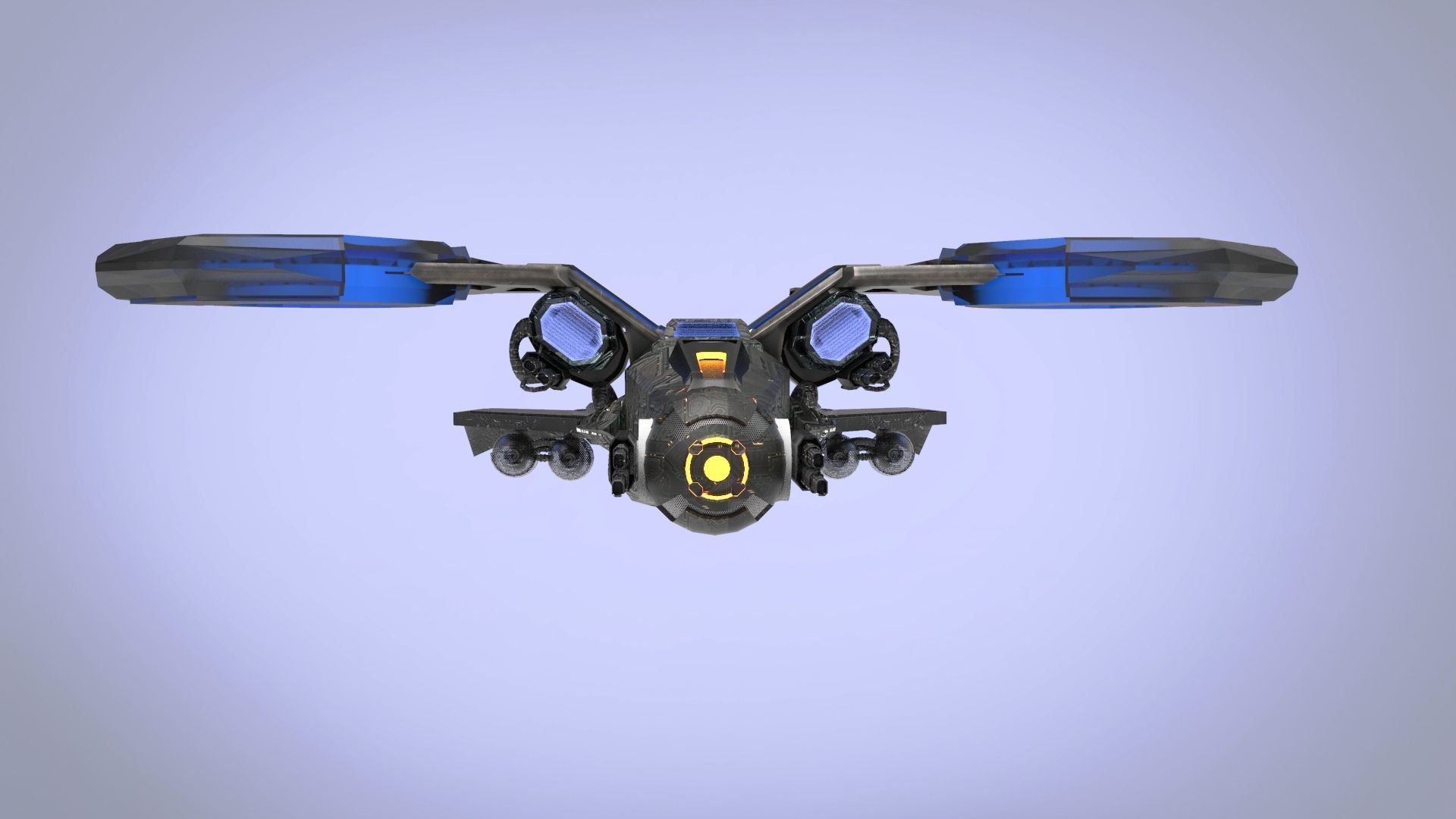 Dragon Spaceship JET Low-poly 3D model_1