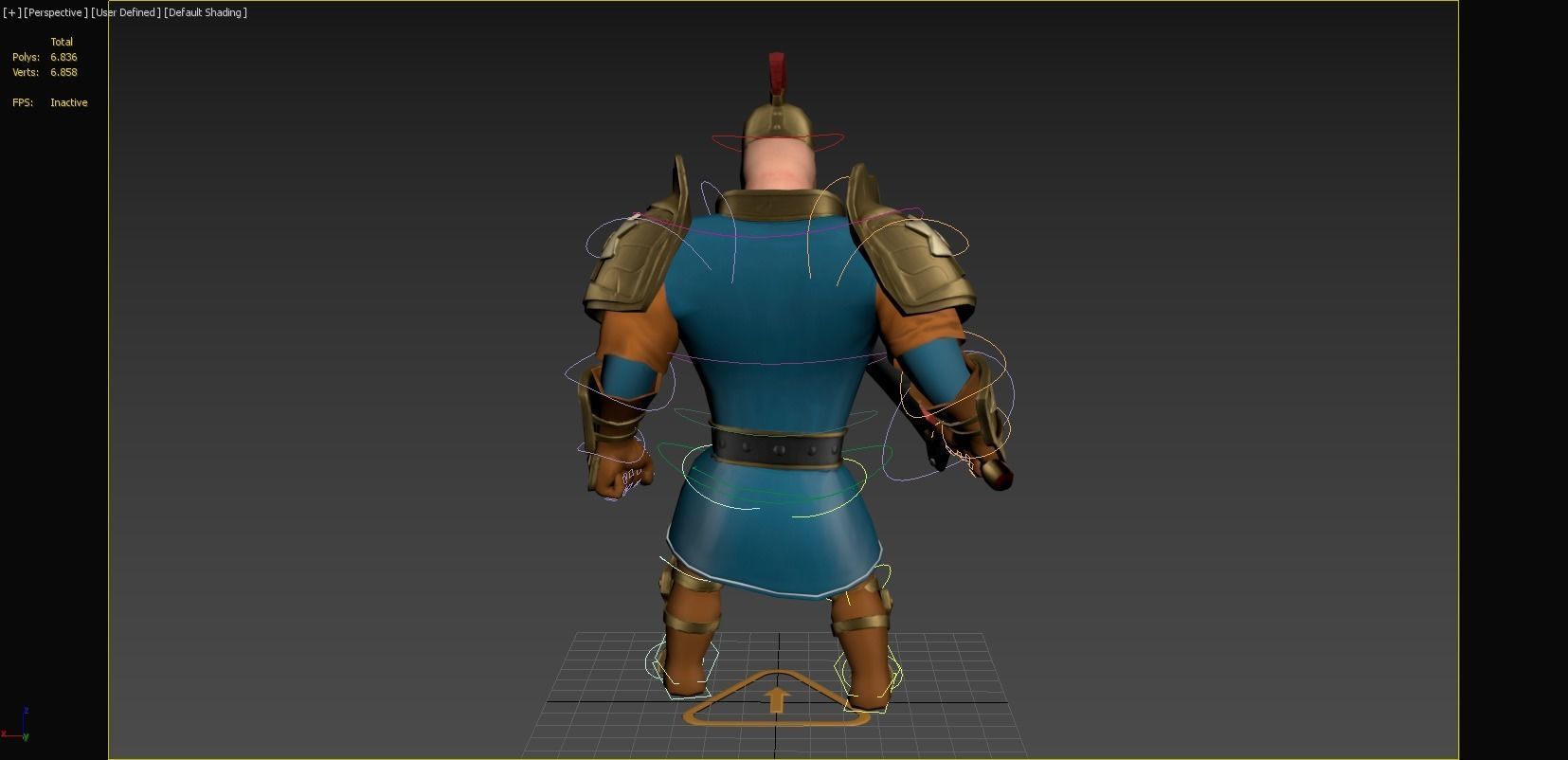 Warrior spartan Low-poly 3D model_35