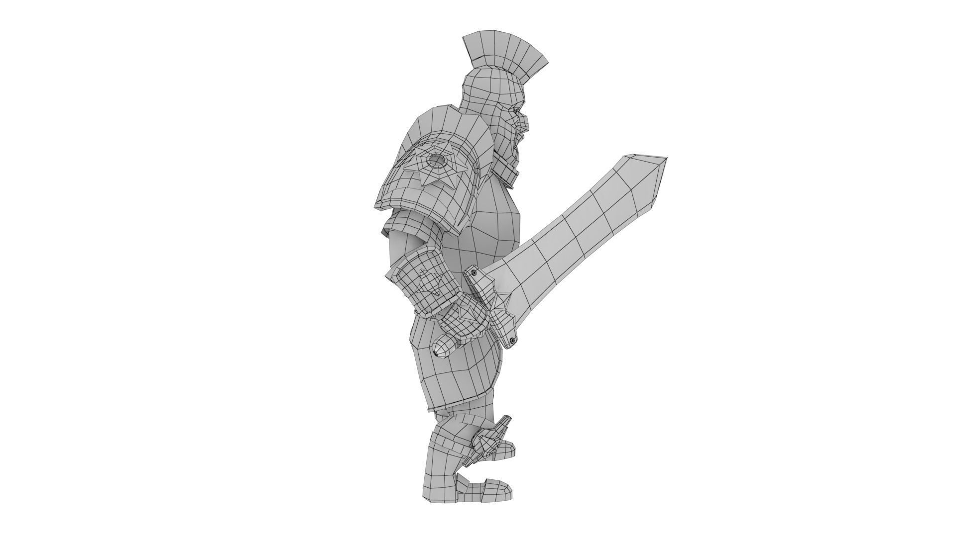 Warrior spartan Low-poly 3D model_29