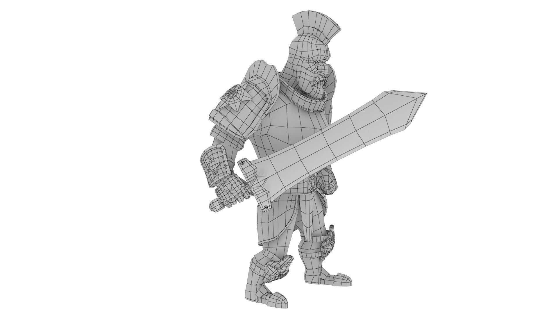 Warrior spartan Low-poly 3D model_28