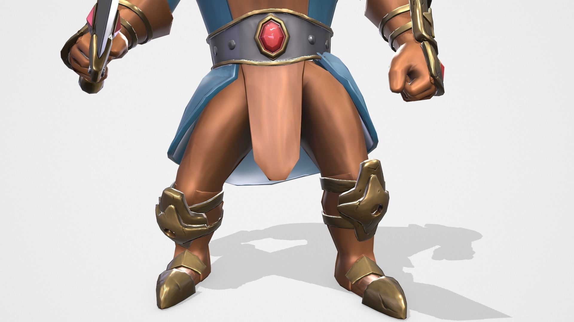 Warrior spartan Low-poly 3D model_26