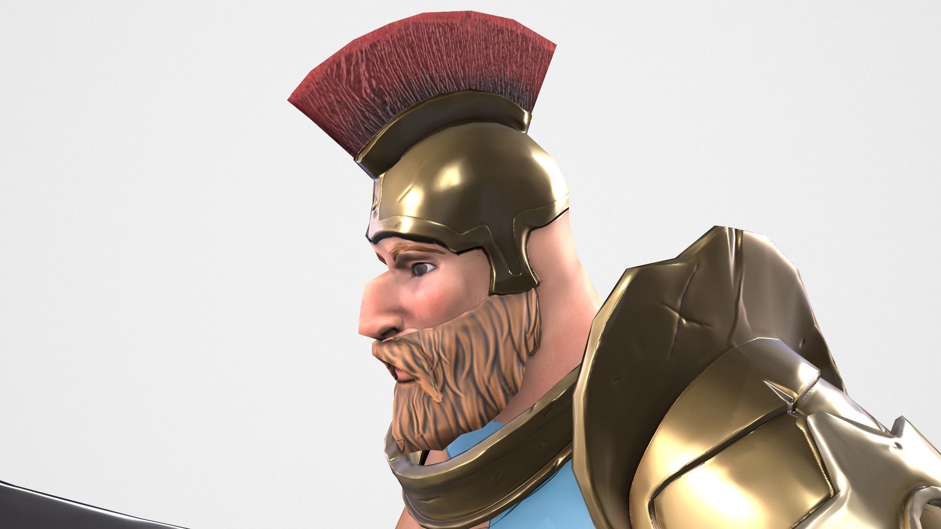 Warrior spartan Low-poly 3D model_13