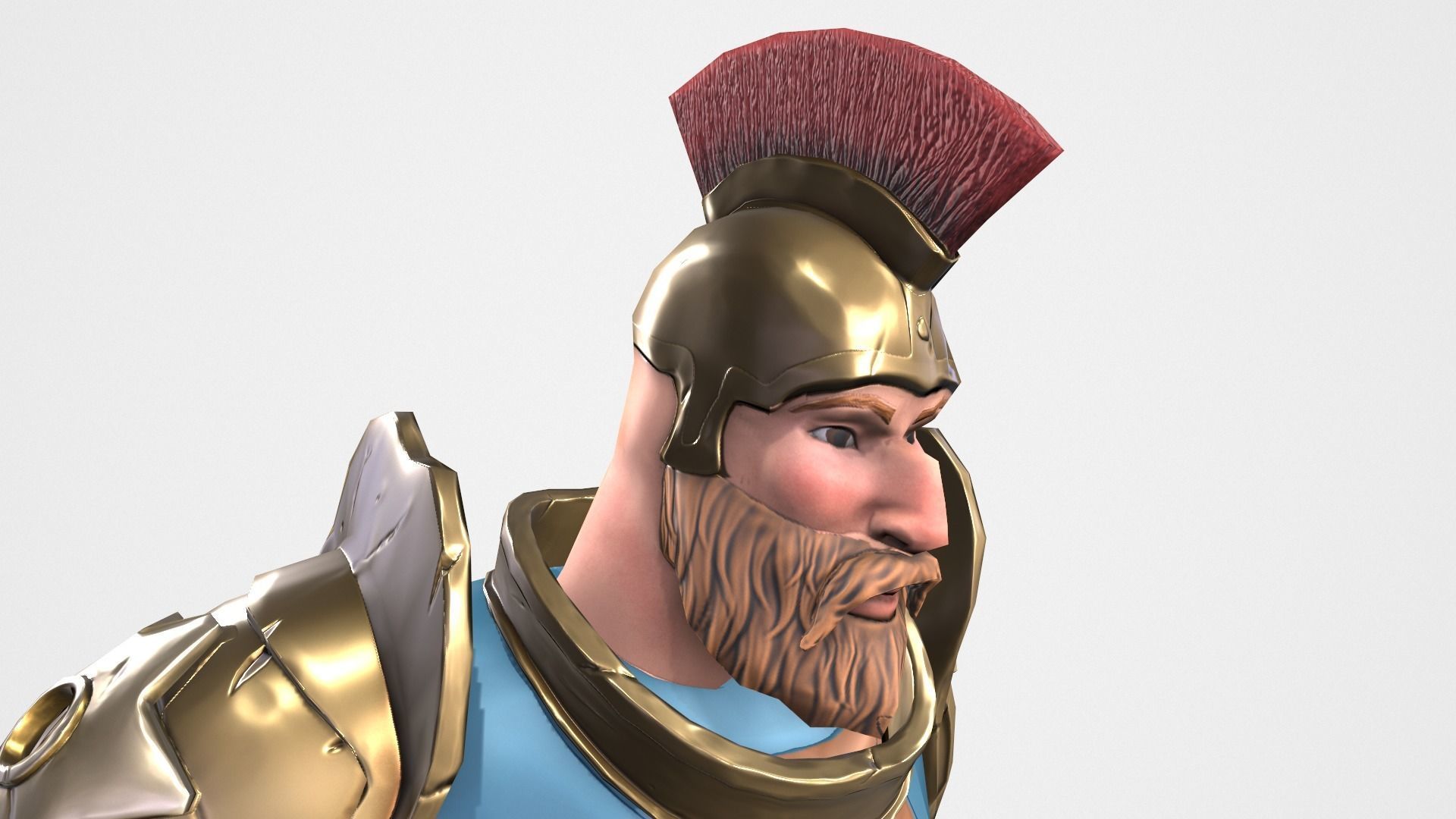 Warrior spartan Low-poly 3D model_8