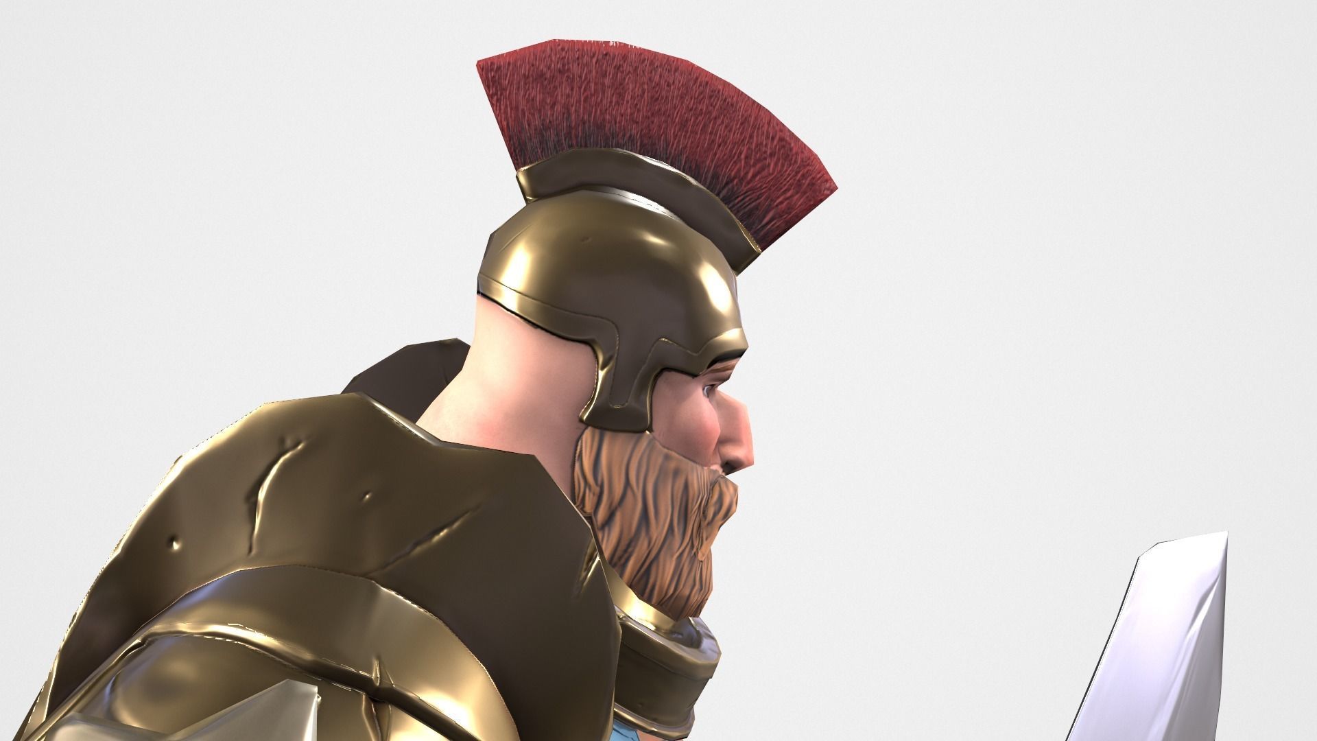 Warrior spartan Low-poly 3D model_9