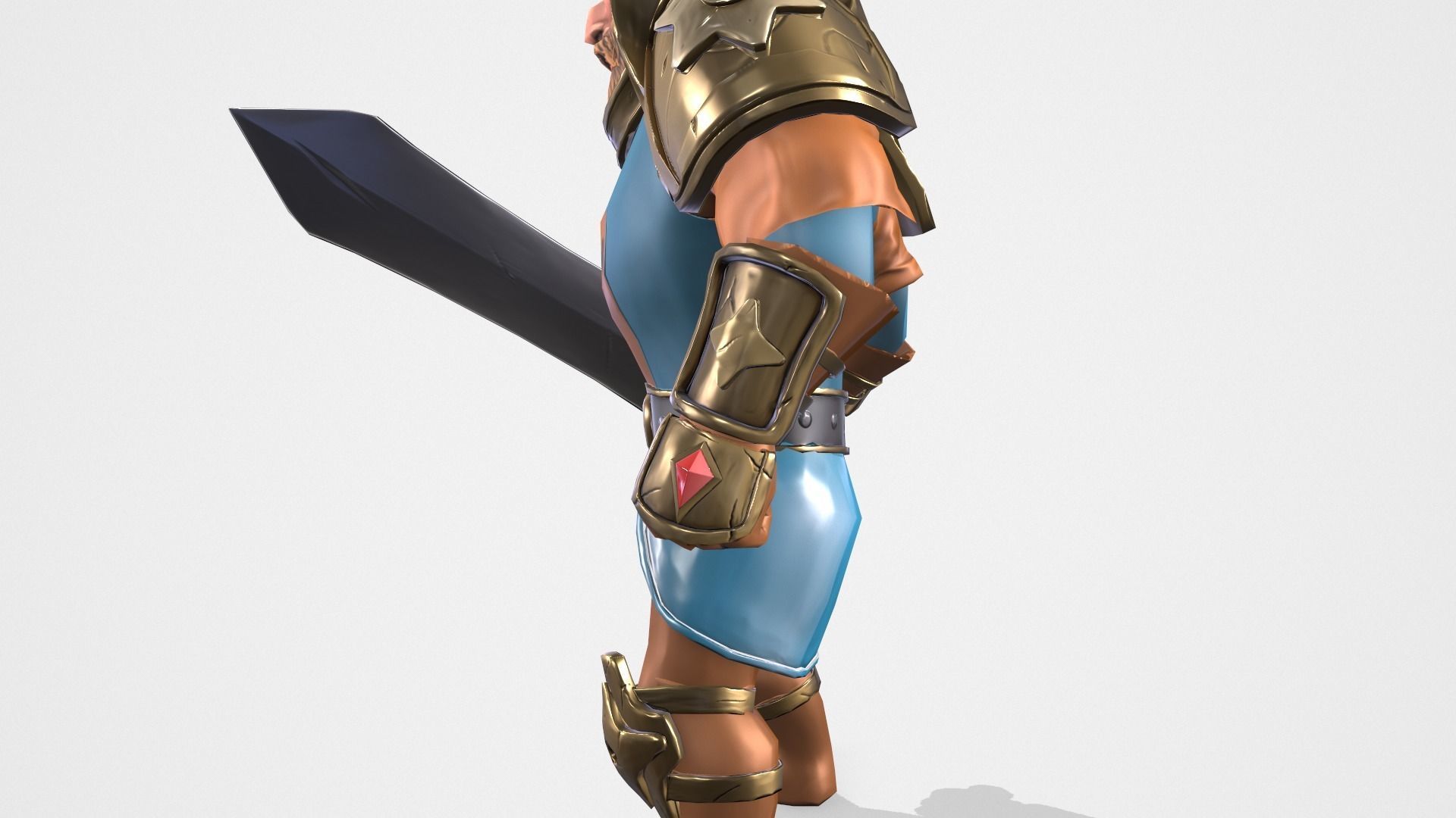 Warrior spartan Low-poly 3D model_19