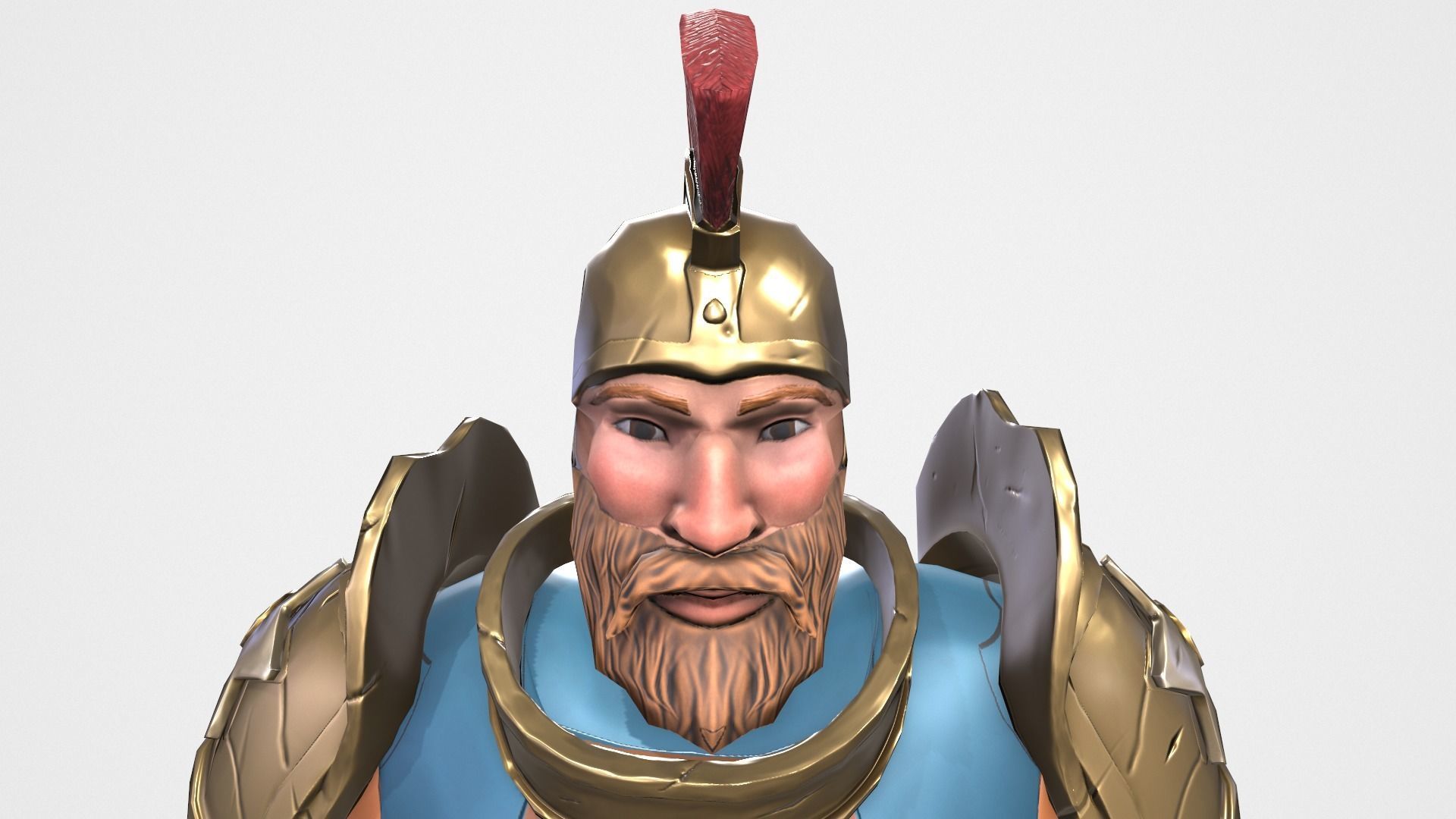 Warrior spartan Low-poly 3D model_7