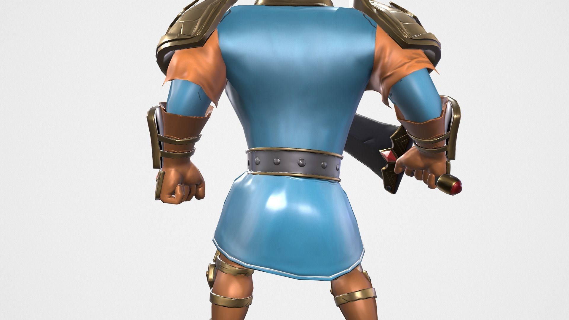 Warrior spartan Low-poly 3D model_18