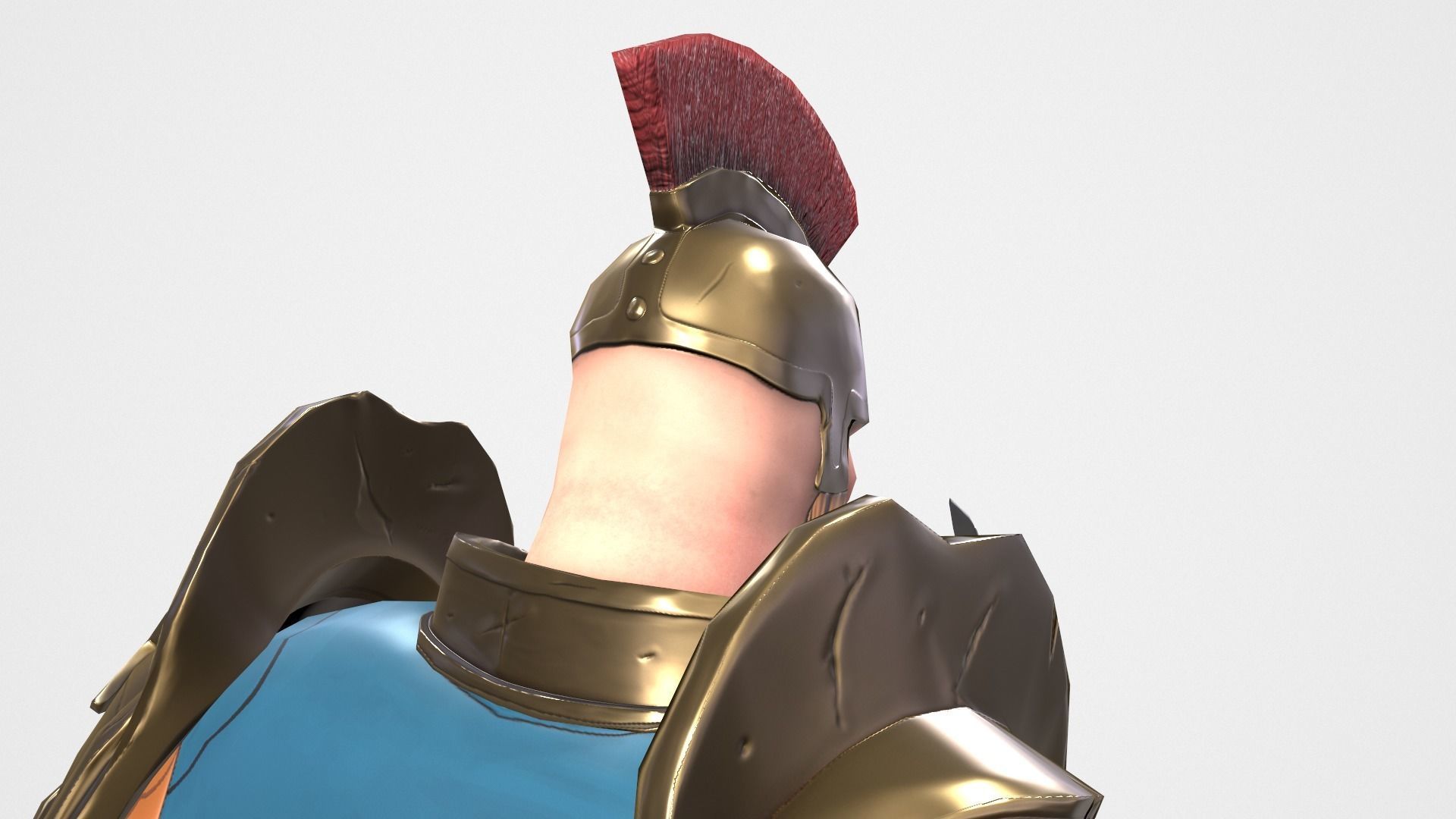 Warrior spartan Low-poly 3D model_10