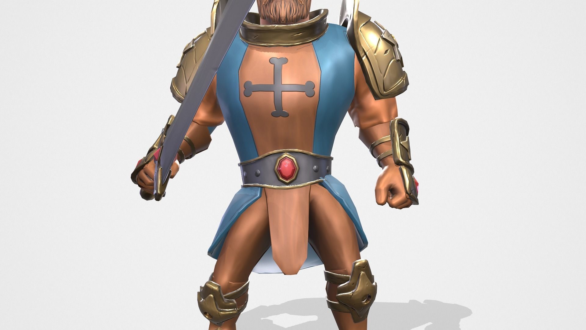 Warrior spartan Low-poly 3D model_14