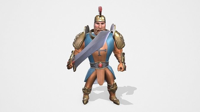 Warrior spartan Low-poly 3D model