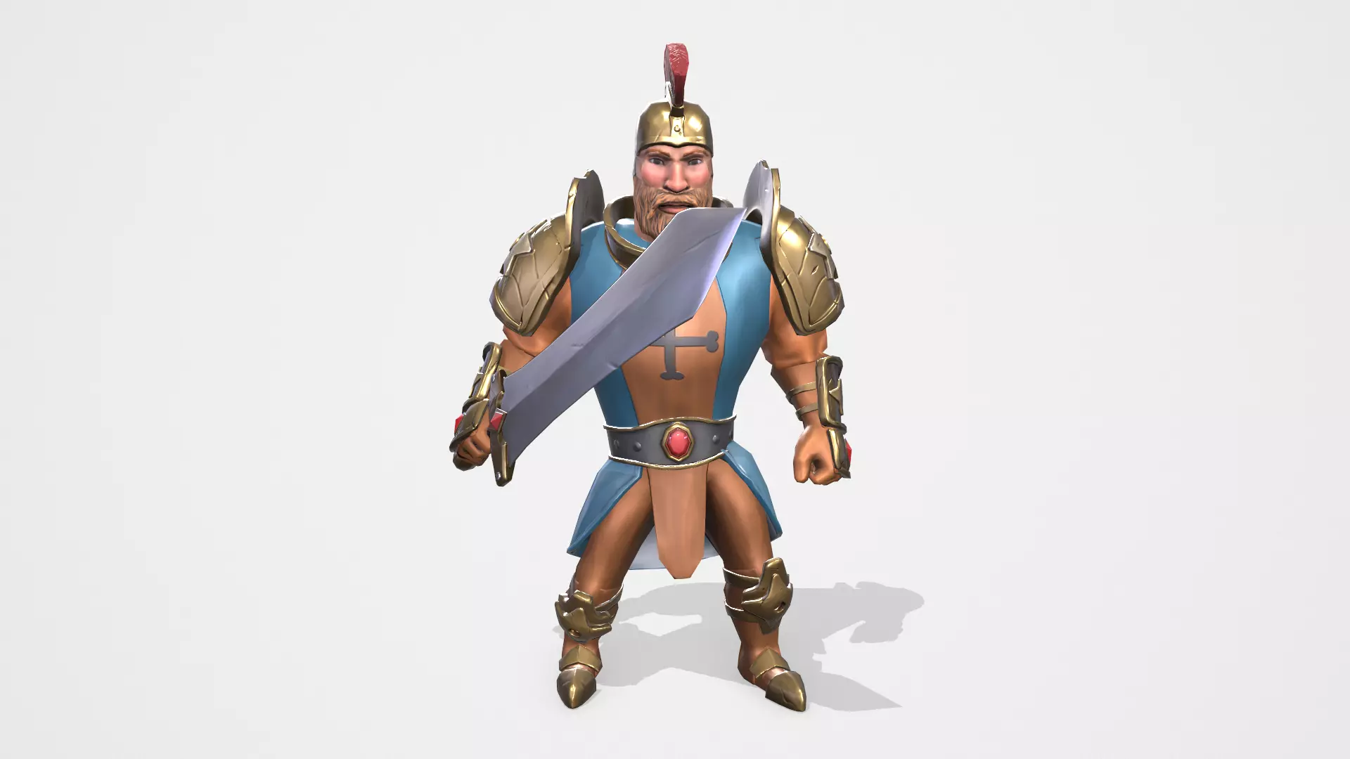 Warrior spartan Low-poly 3D model_0