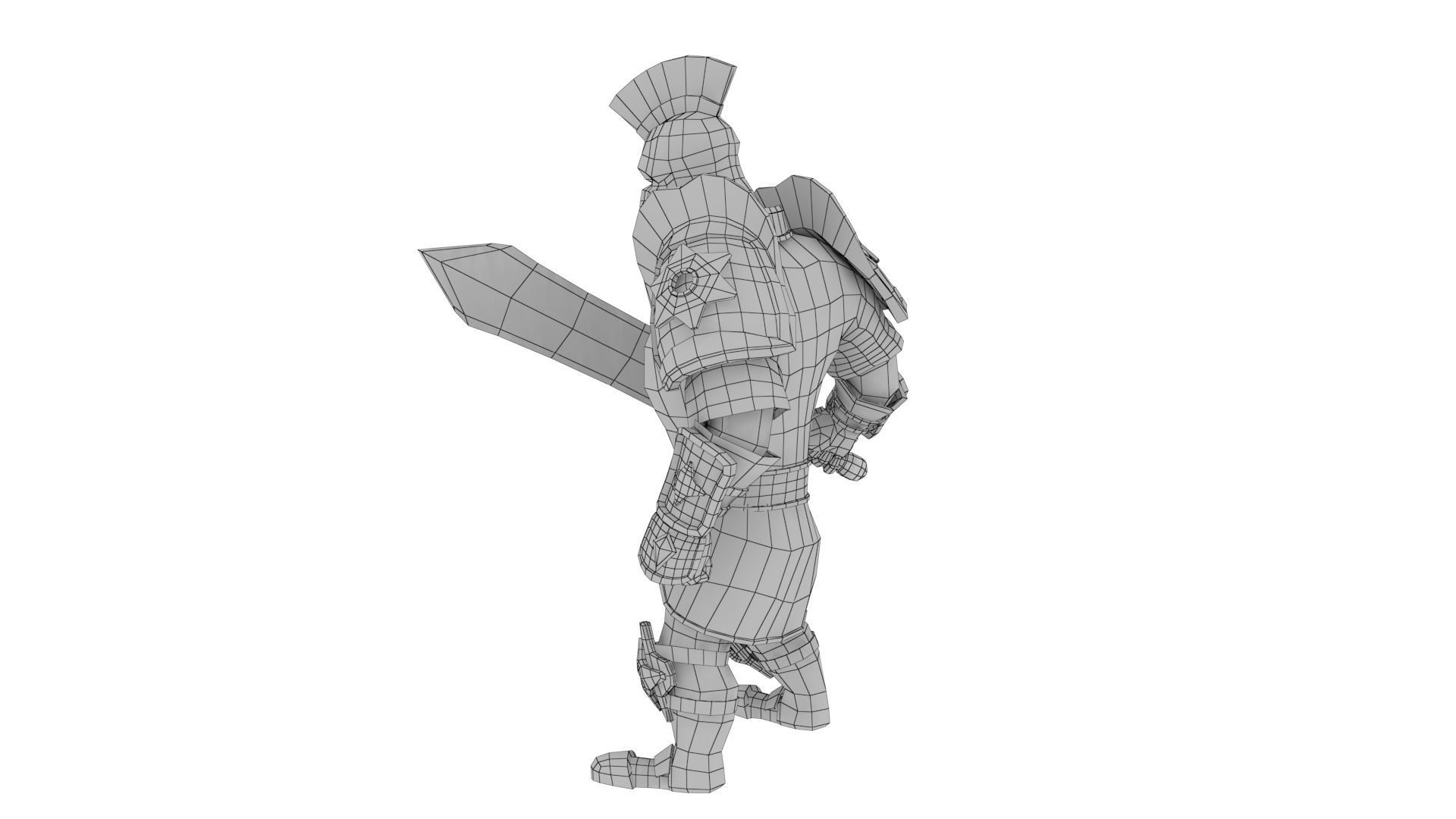 Warrior spartan Low-poly 3D model_31