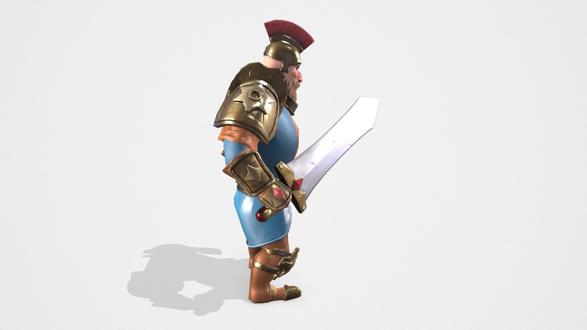 Warrior spartan Low-poly 3D model_5