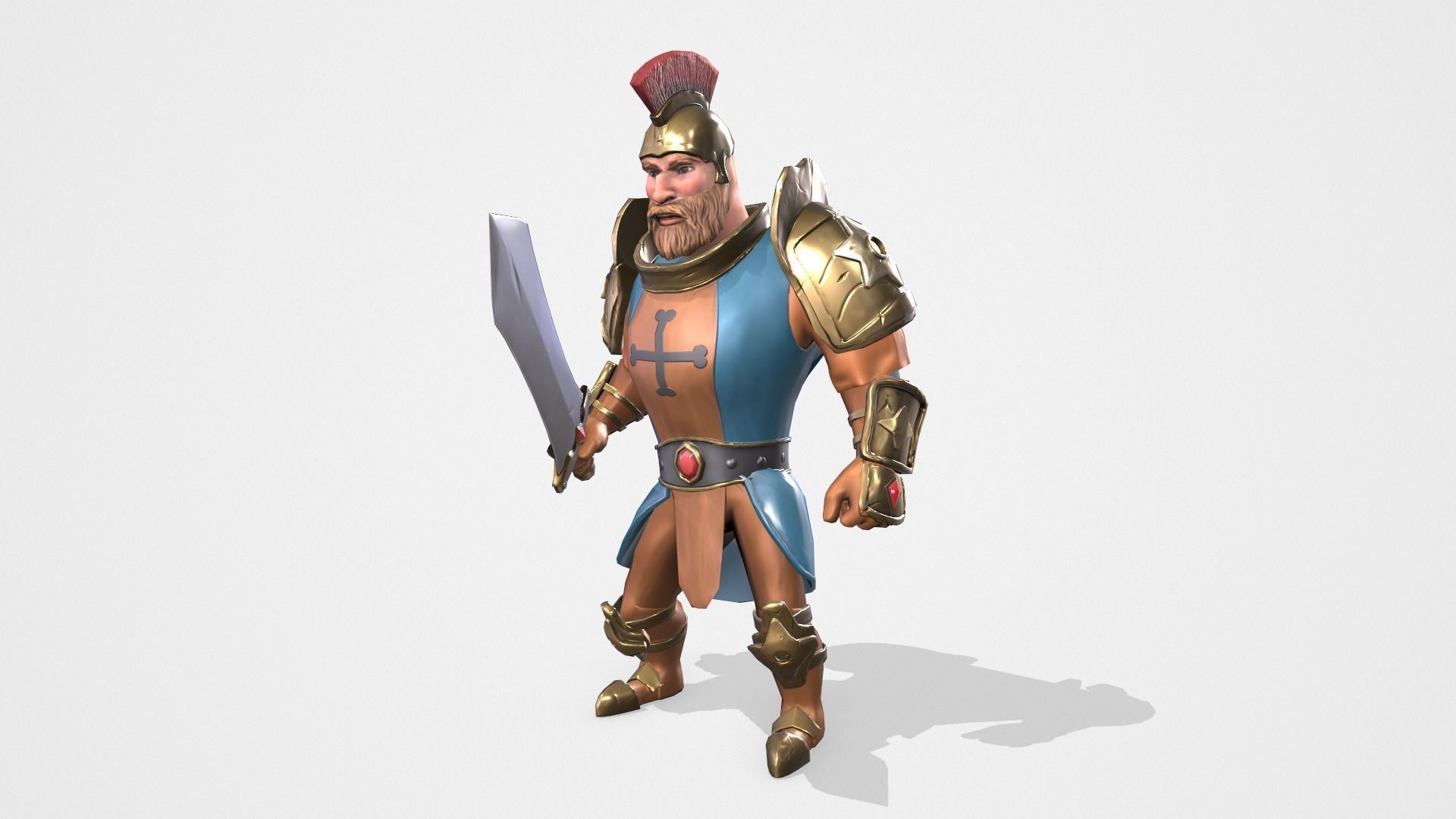 Warrior spartan Low-poly 3D model_1