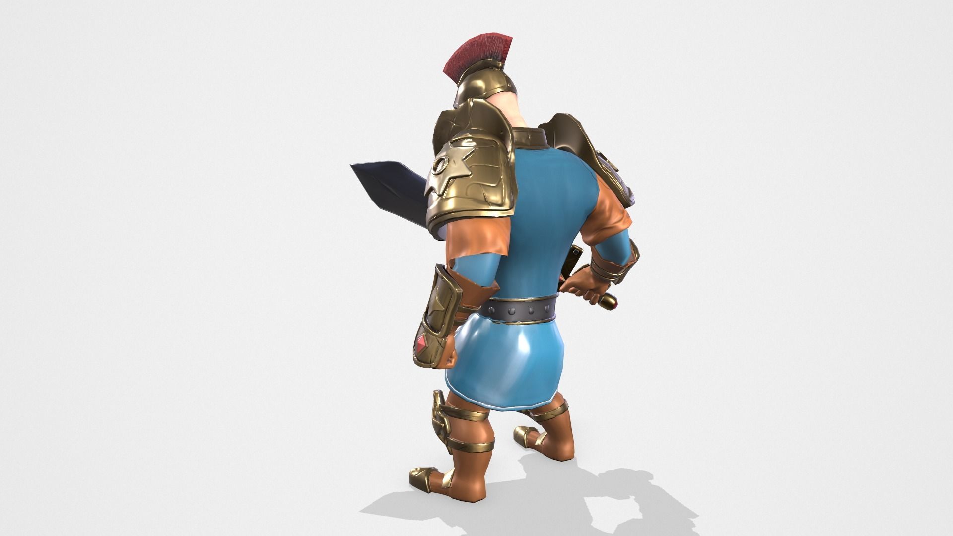 Warrior spartan Low-poly 3D model_3