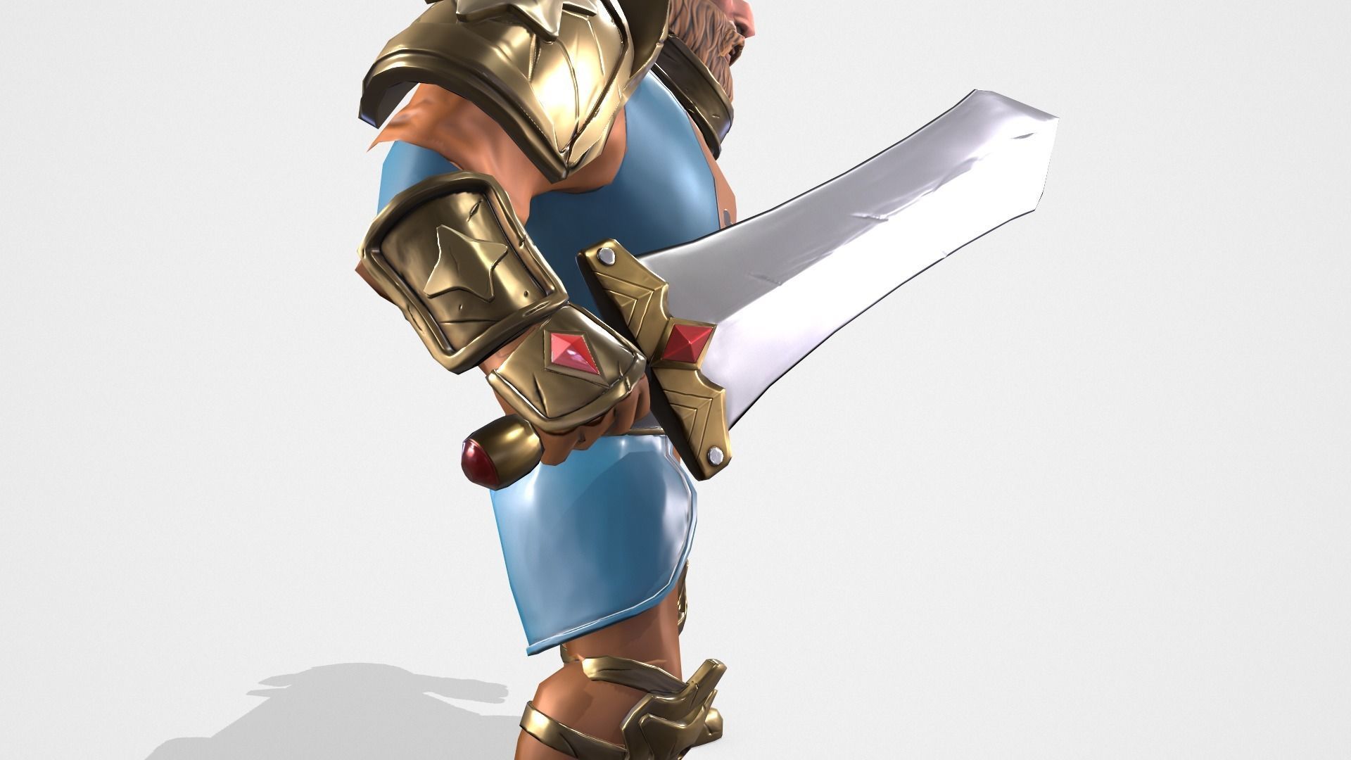 Warrior spartan Low-poly 3D model_16