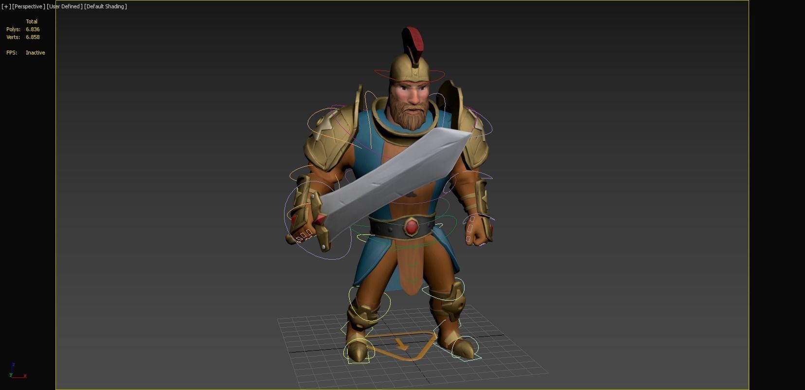 Warrior spartan Low-poly 3D model_33