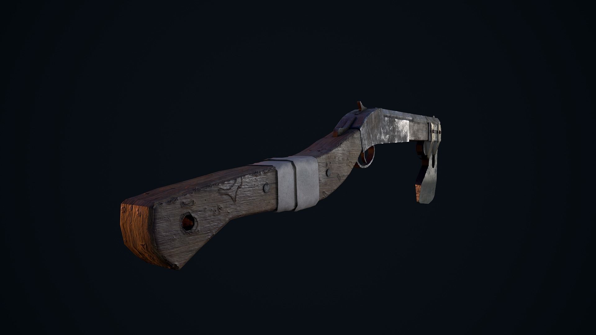 Shotgun Axe Low-poly 3D model_8