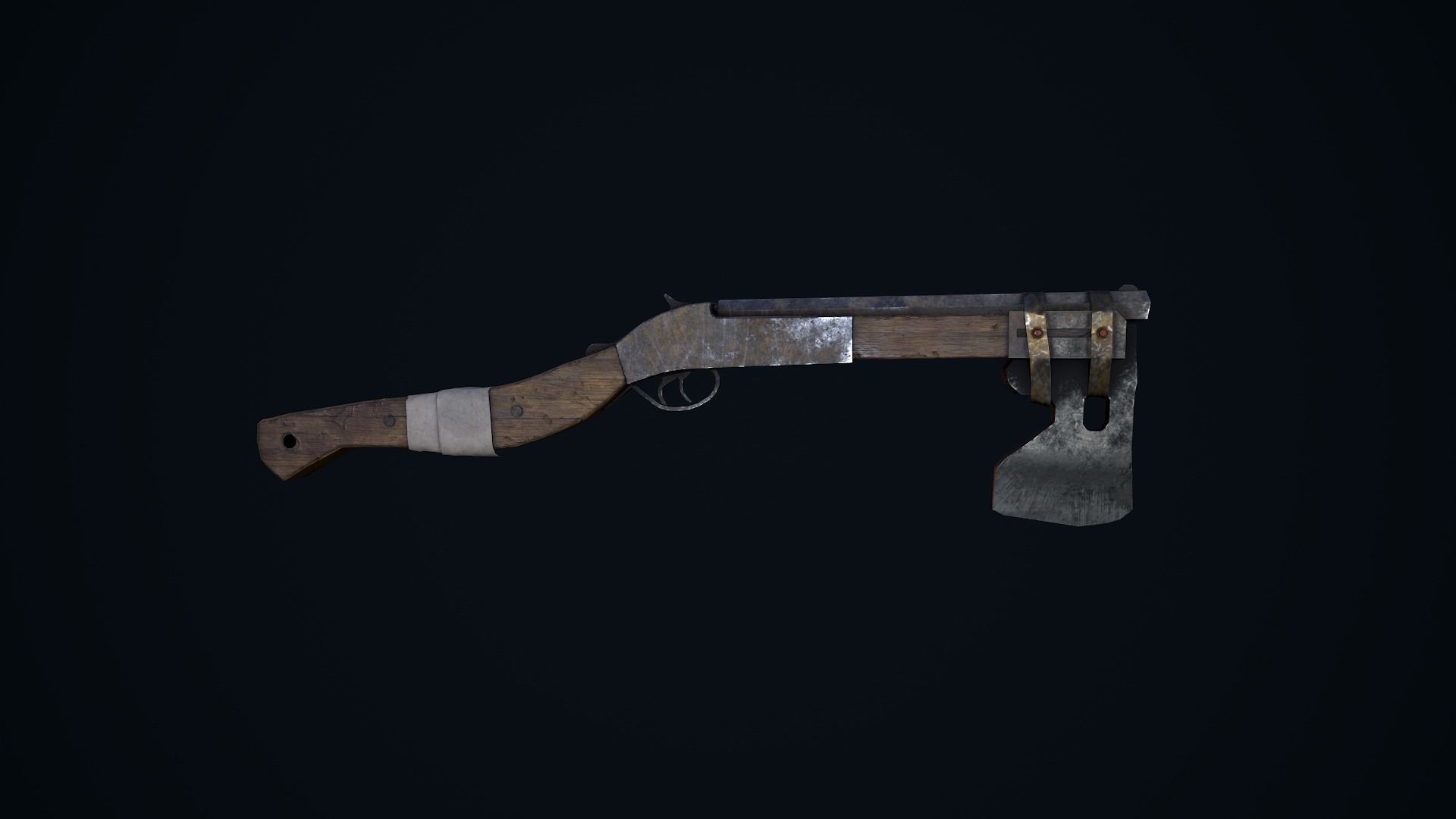 Shotgun Axe Low-poly 3D model_6