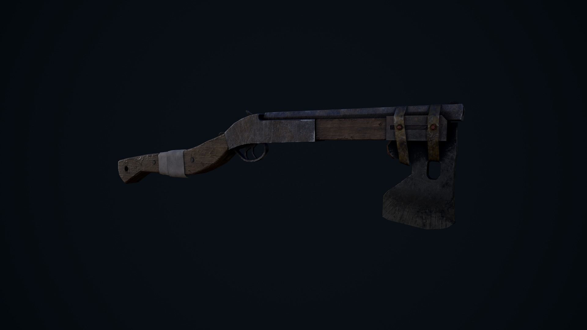 Shotgun Axe Low-poly 3D model_5