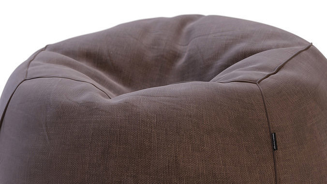 Velvet Bean Bag 3D model 5
