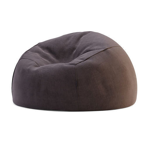 Velvet Bean Bag 3D model 2
