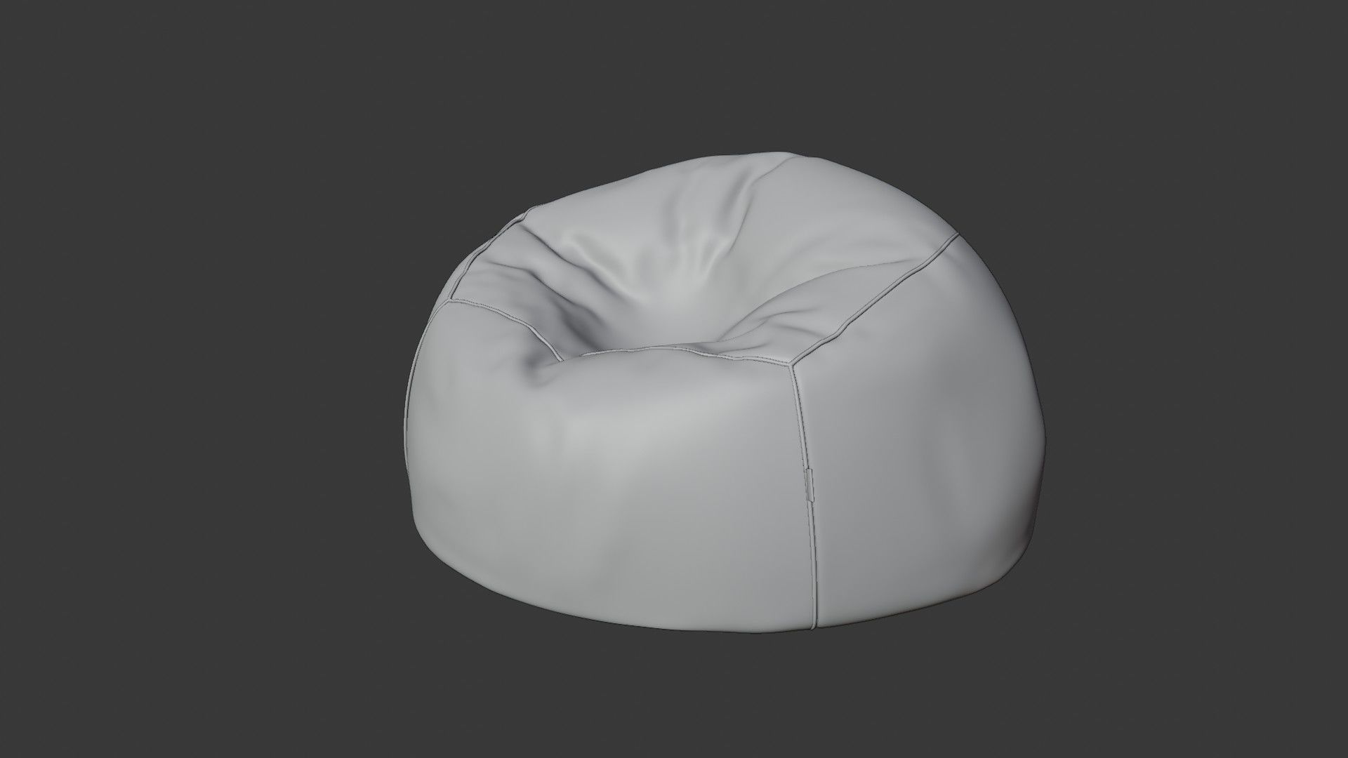 Velvet Bean Bag 3D model_6