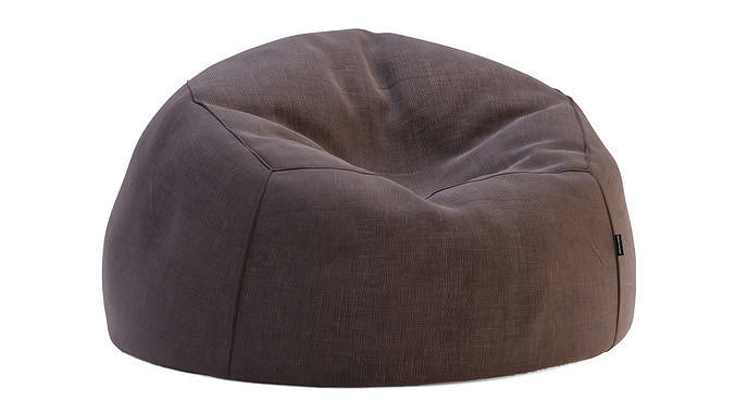 Velvet Bean Bag 3D model 4