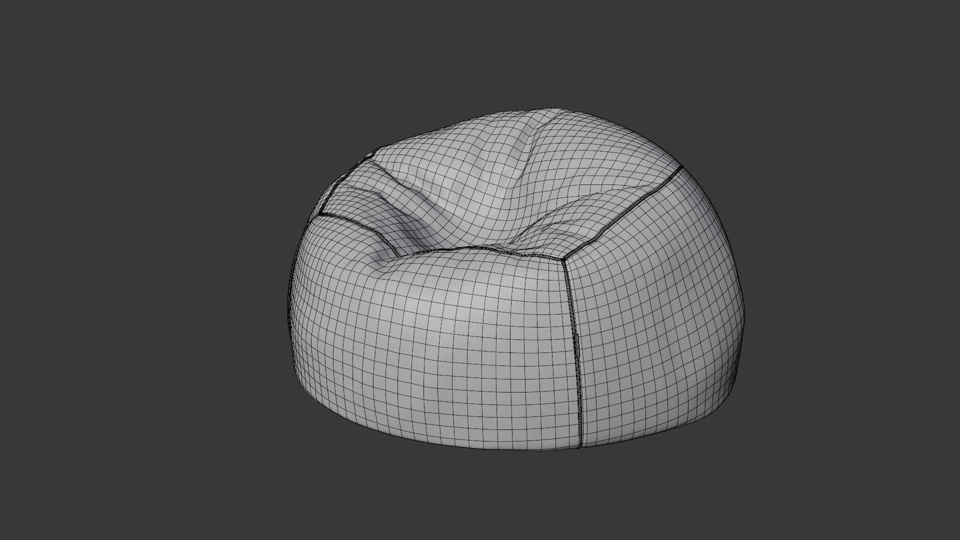 Velvet Bean Bag 3D model_7