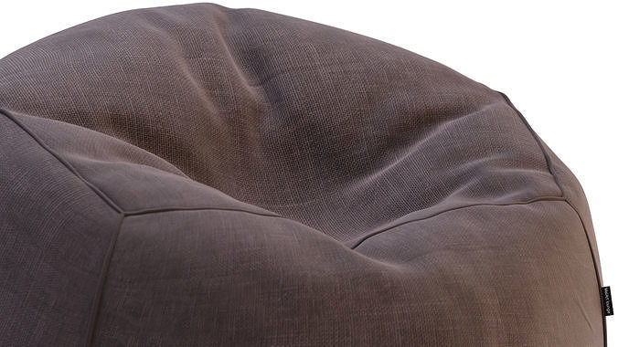 Velvet Bean Bag 3D model 6
