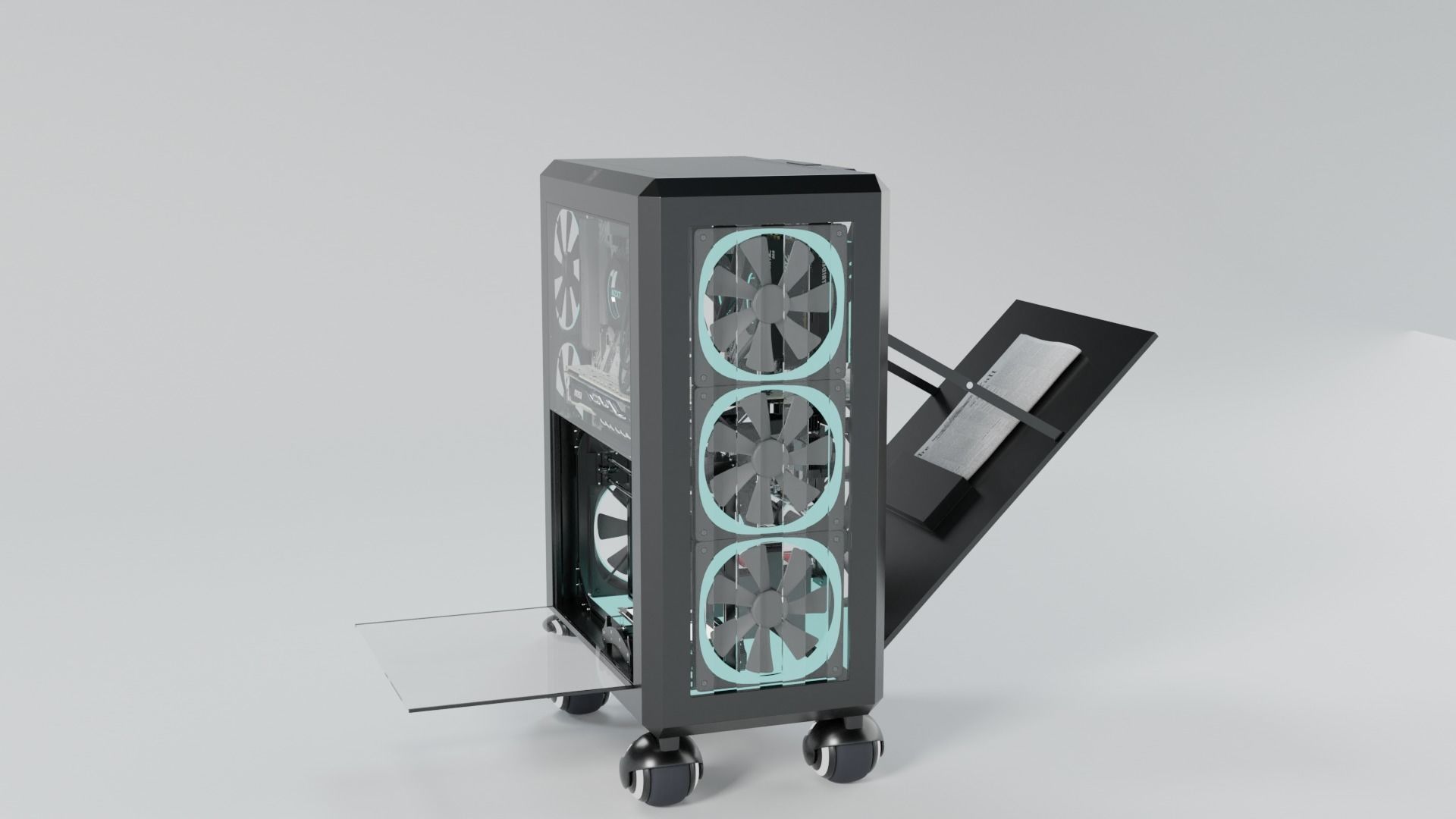 portable PC workstation 3D model_7