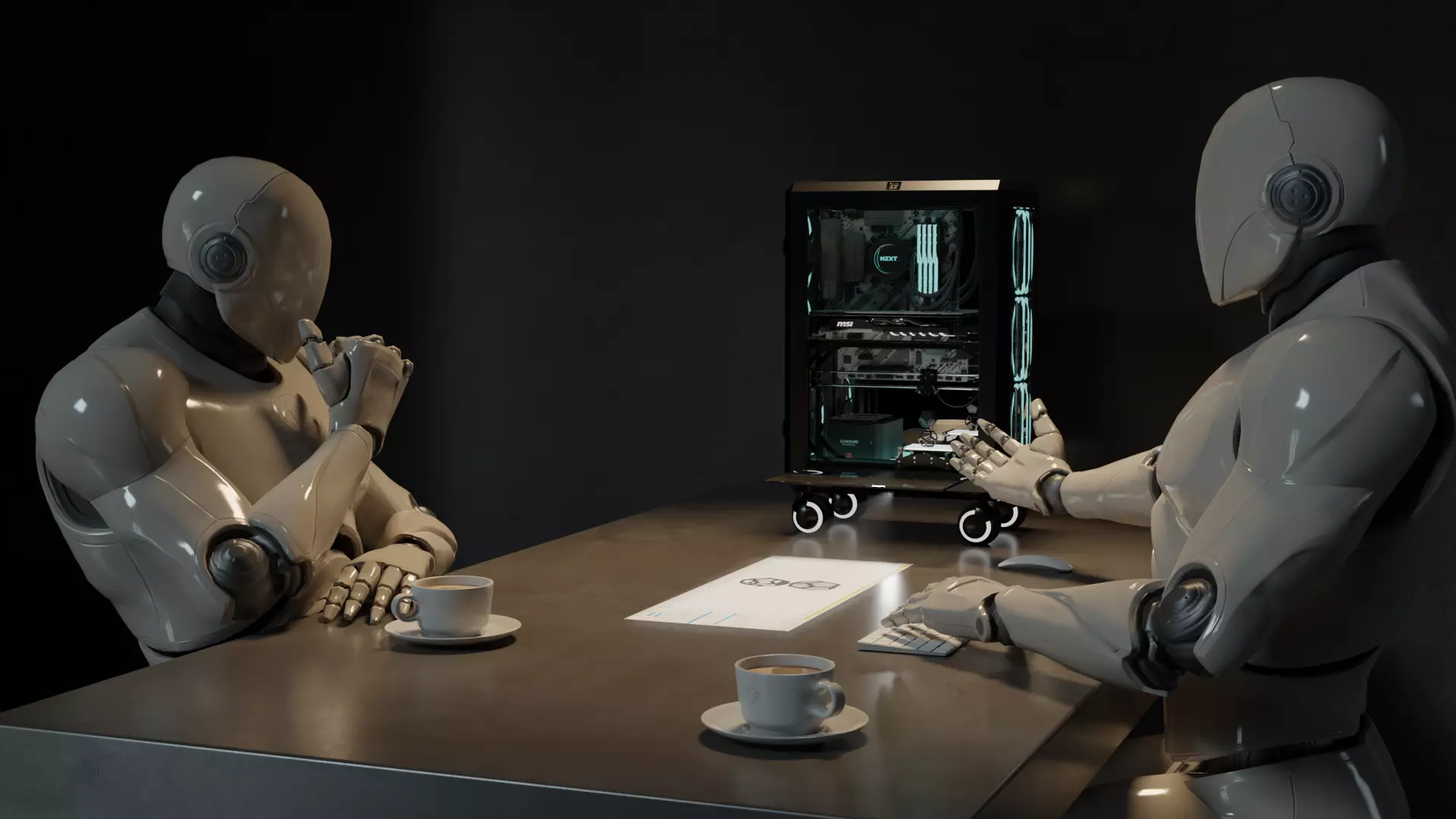 portable PC workstation 3D model_0